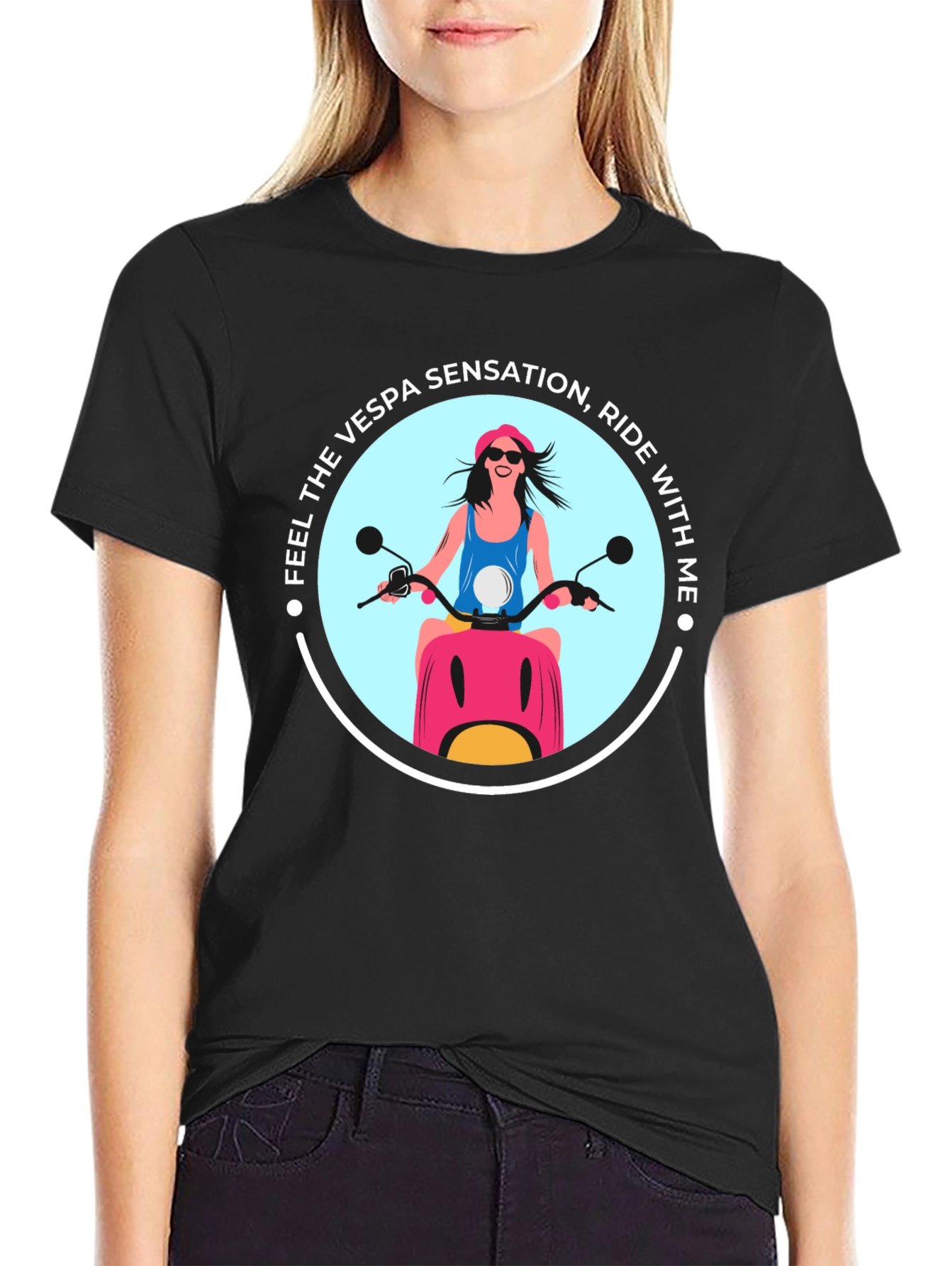 Vespa Sensation Ride T-Shirt - Black