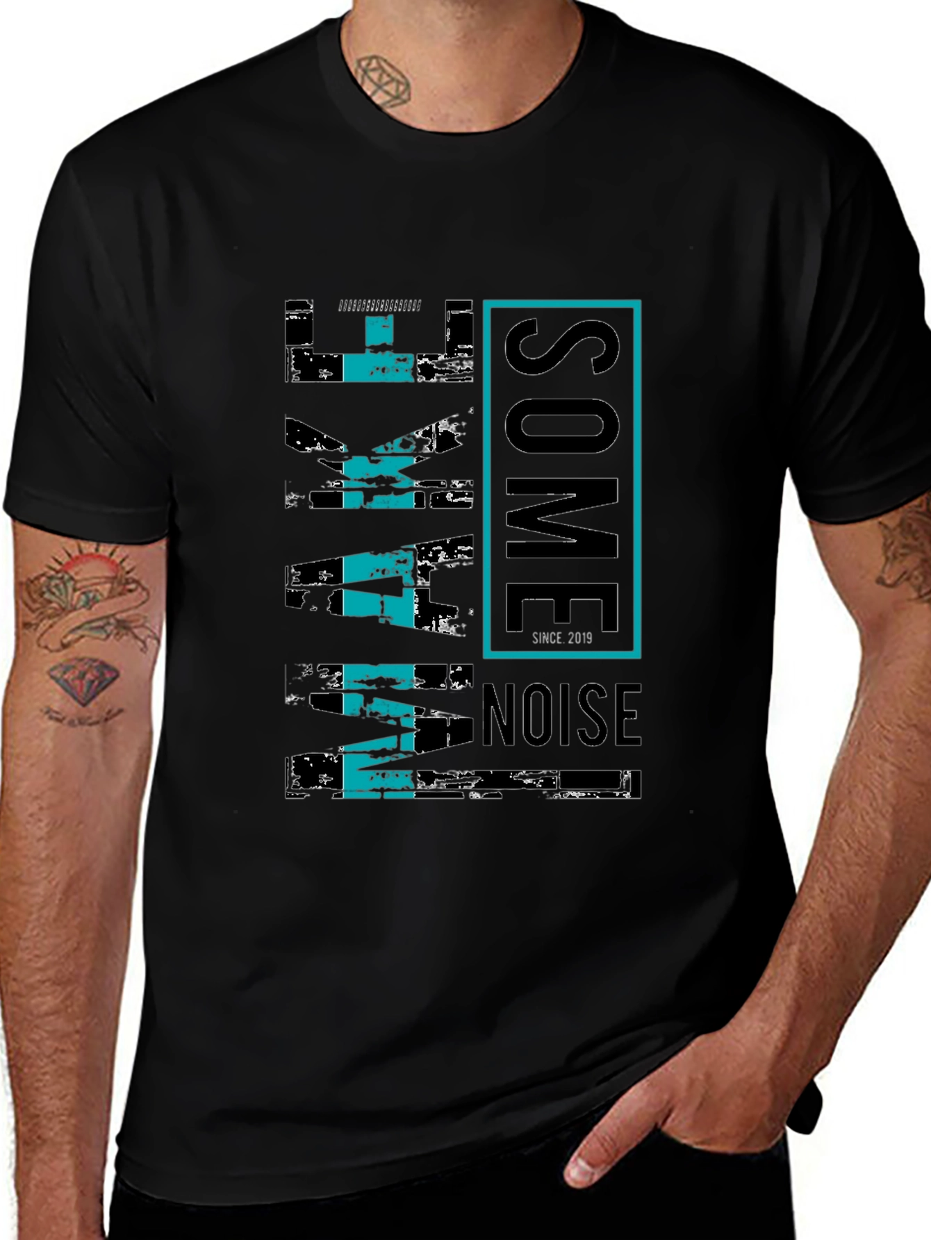 Wake Some Noise Black Graphic Tee