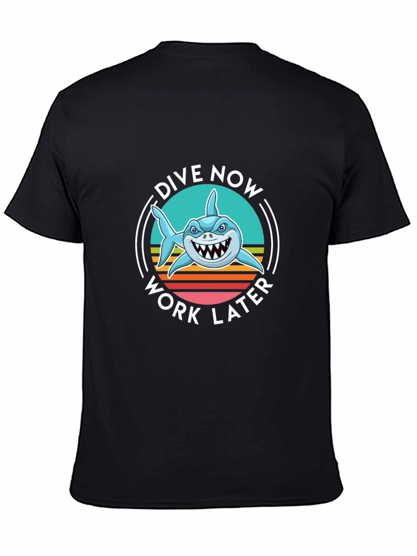 Dive Now Work Later Shark Graphic Tee