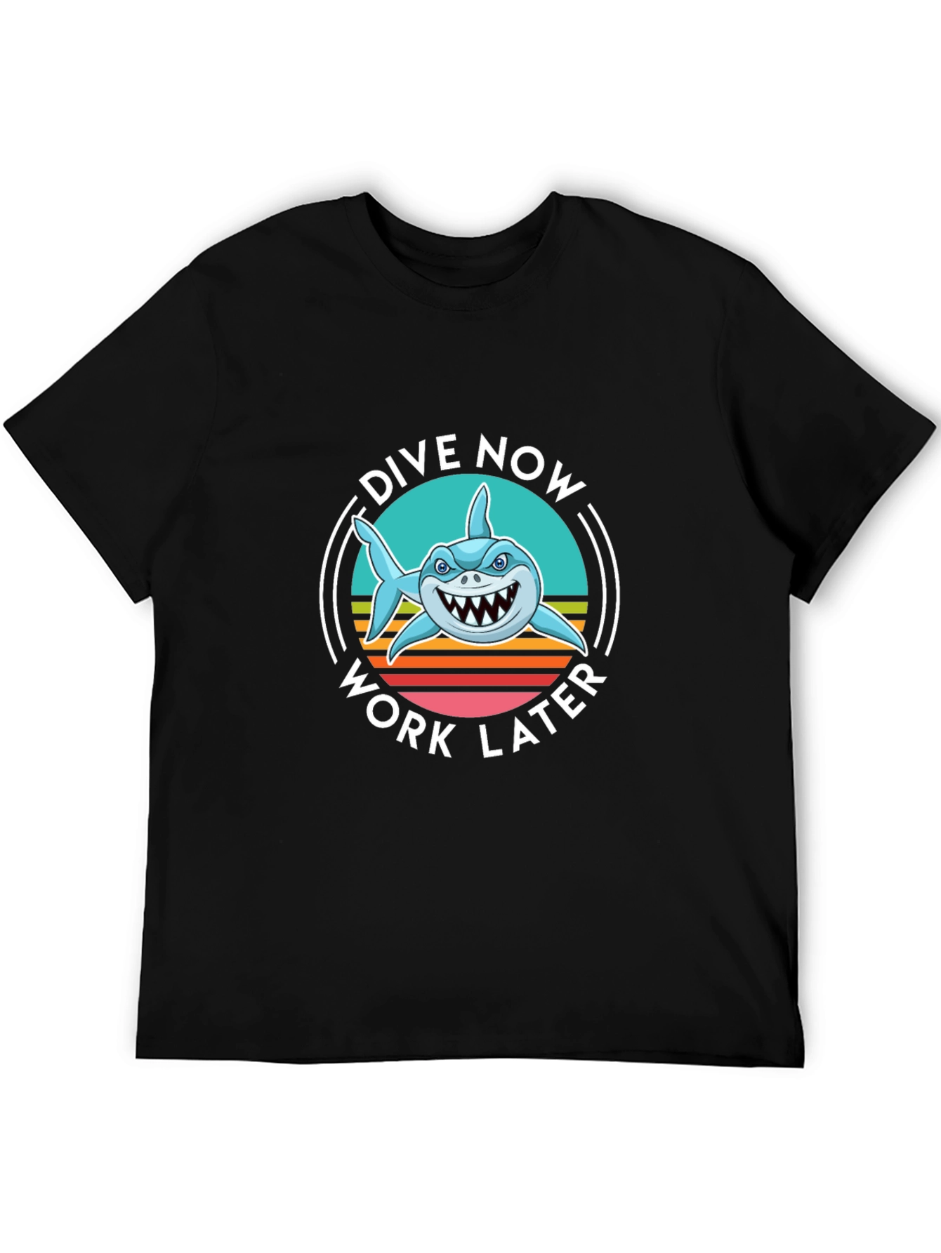 Dive Now Work Later Shark Graphic Tee