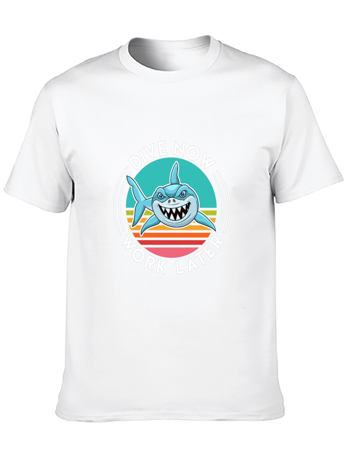 Dive Now Work Later Shark Graphic Tee