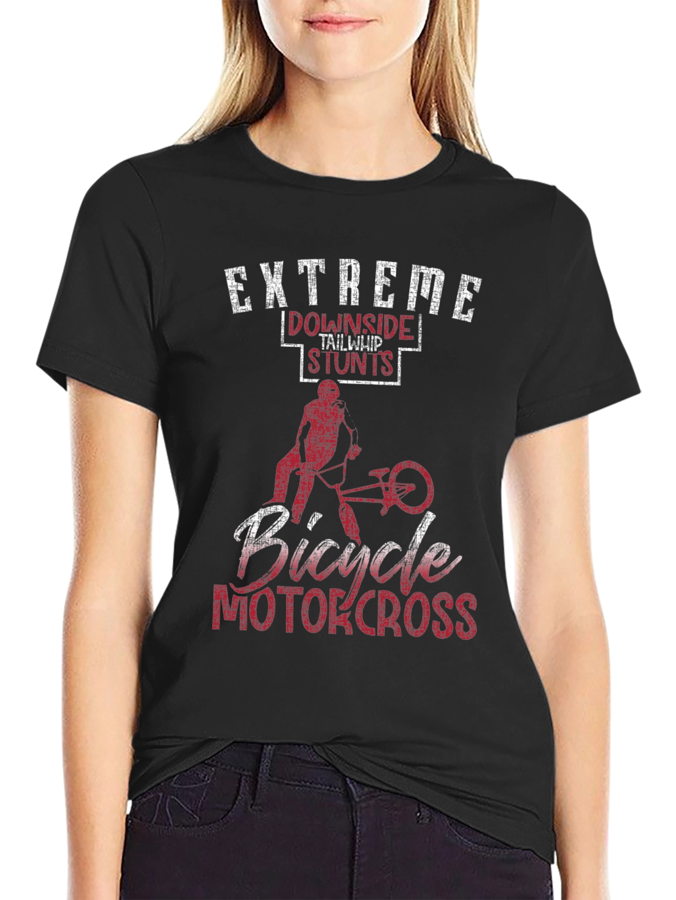 Extreme Downside Tailwhip Stunts Bicycle Motocross T-Shirt