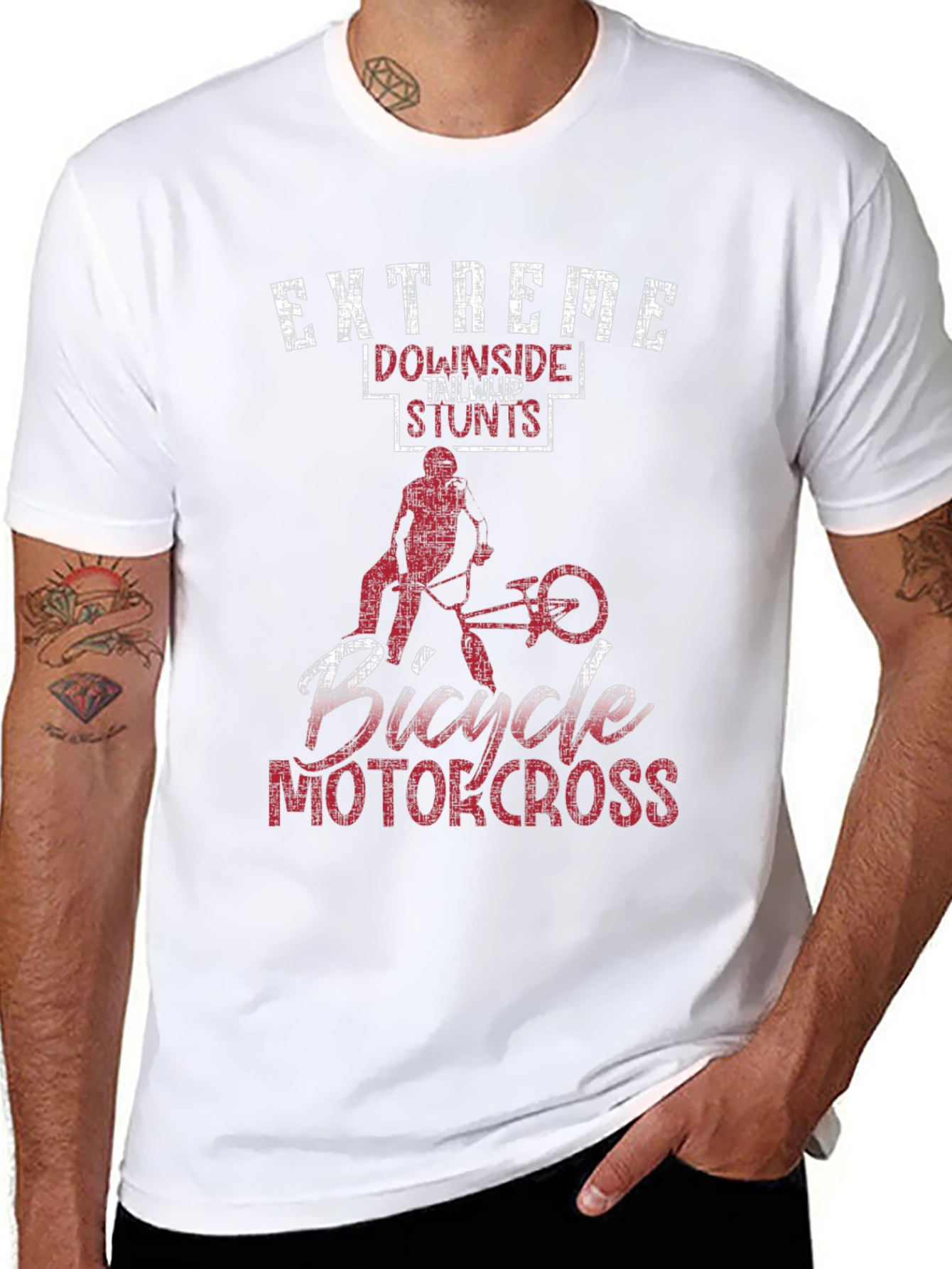 Extreme Downside Tailwhip Stunts Bicycle Motocross T-Shirt