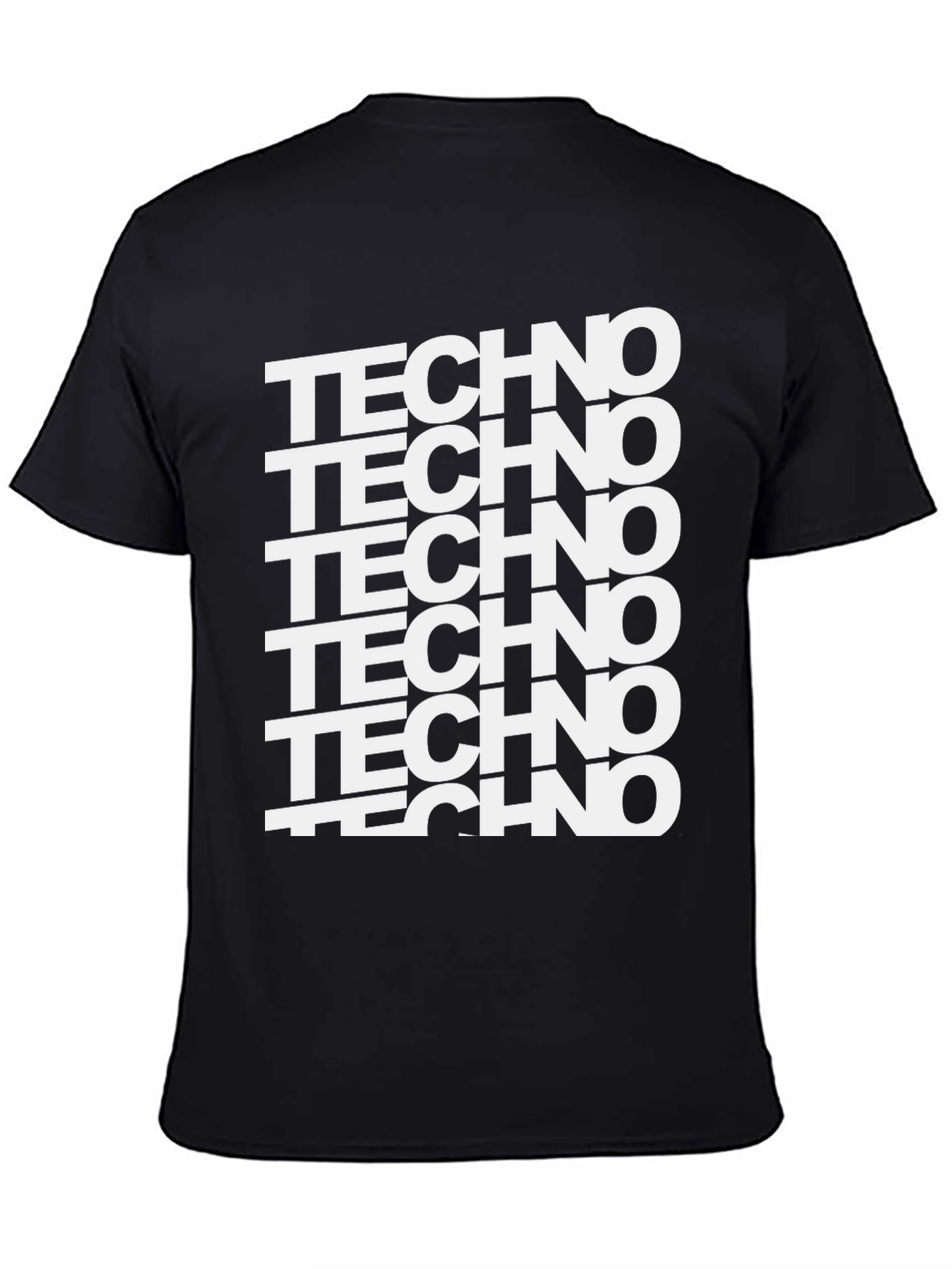 Techno Graphic Print Black T-Shirt