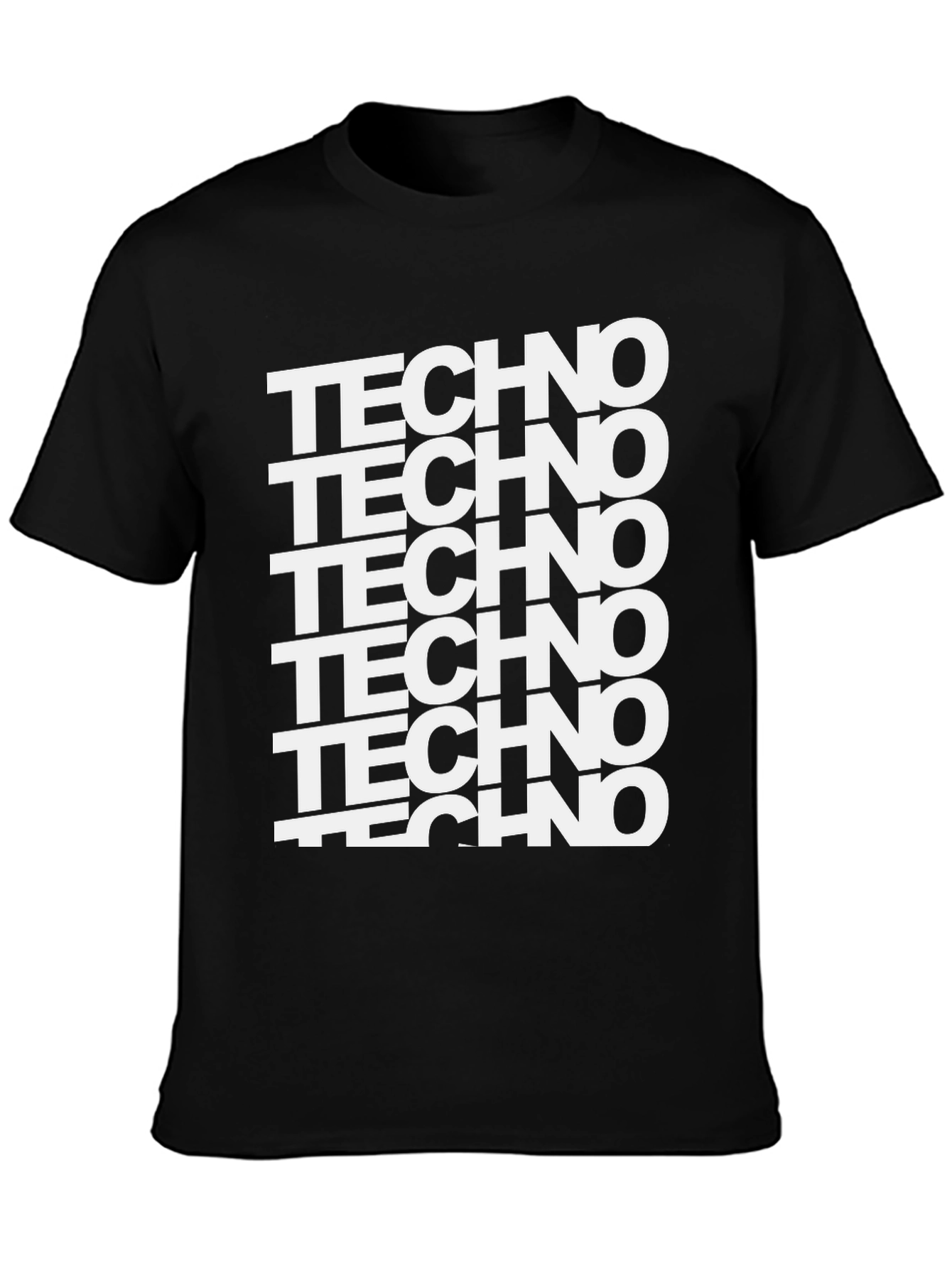 Techno Graphic Print Black T-Shirt
