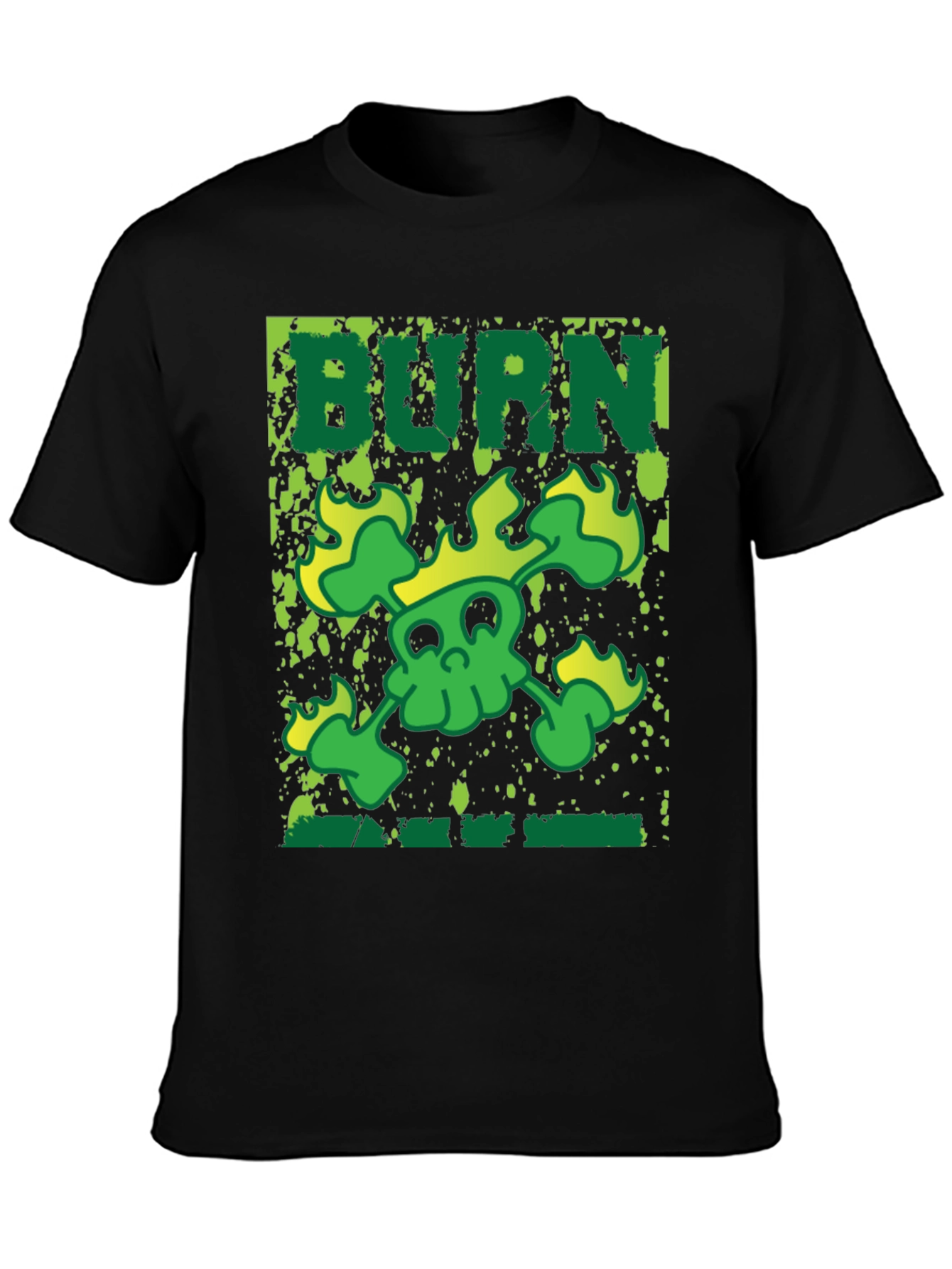 Burn Skull Graphic T-Shirt - Mens Black Tee