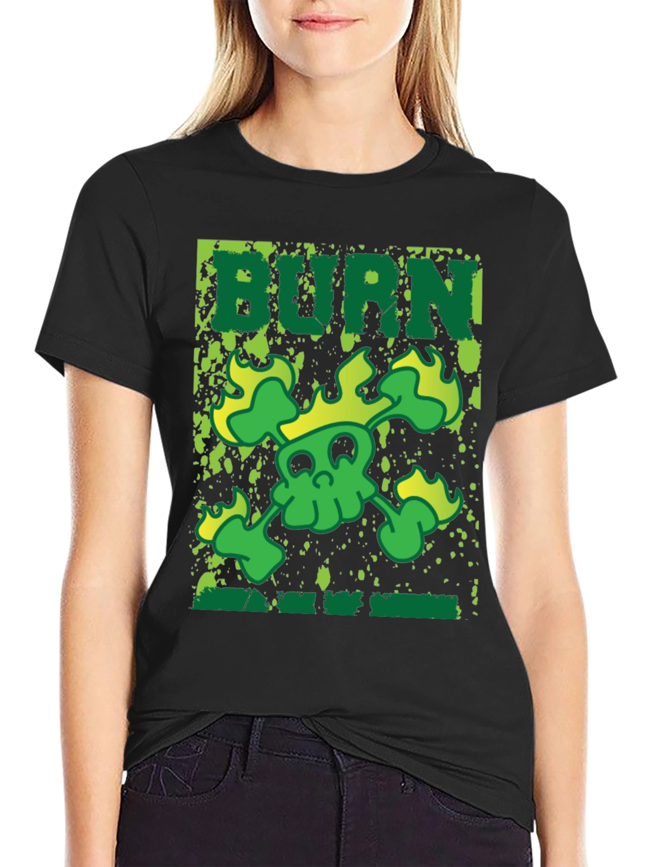 Burn Skull Graphic T-Shirt - Mens Black Tee