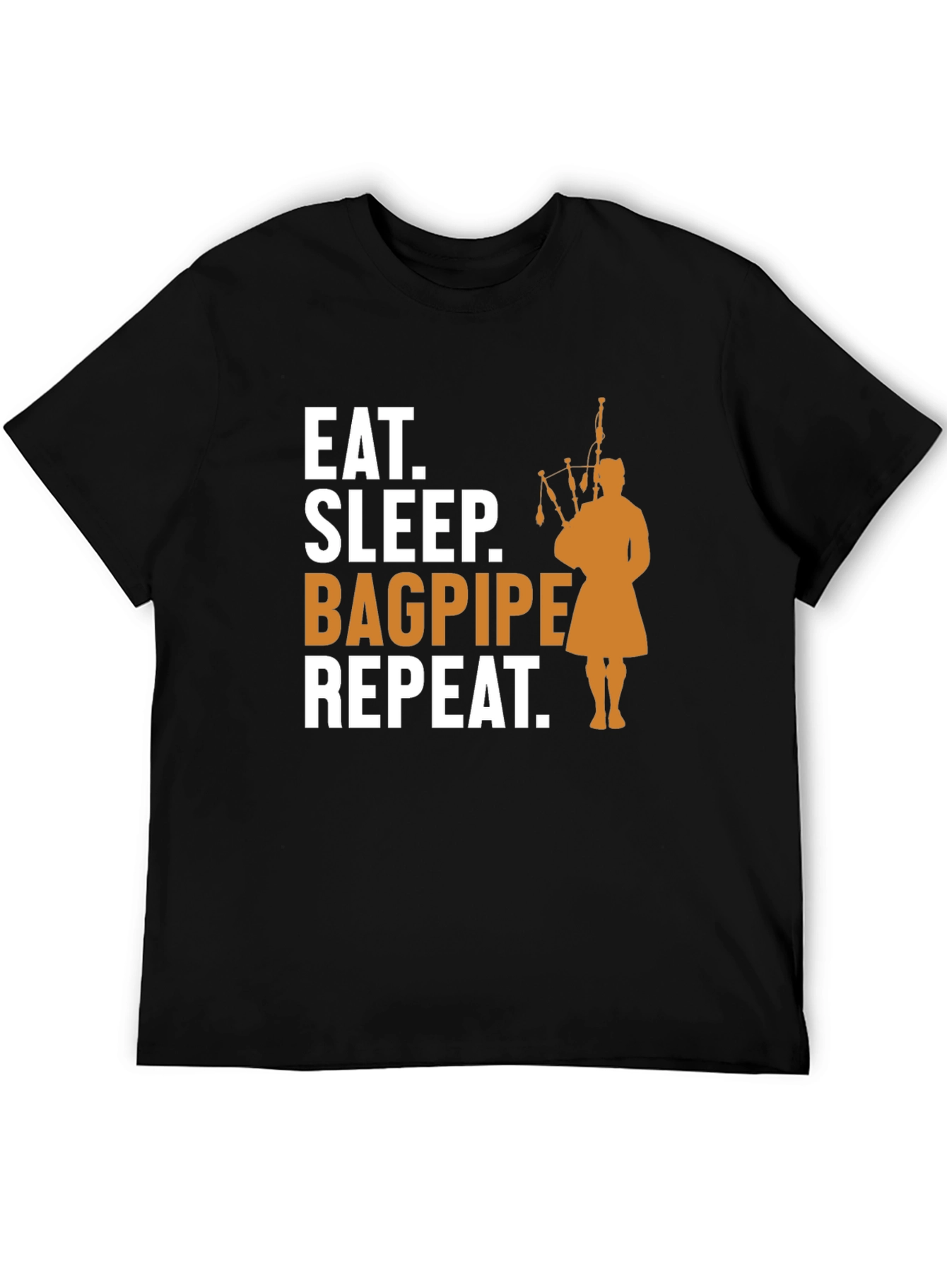 Eat Sleep Bagpipe Repeat T-Shirt - Black