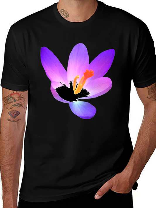 Floral Print Black T-Shirt - Stylish Mens Tee