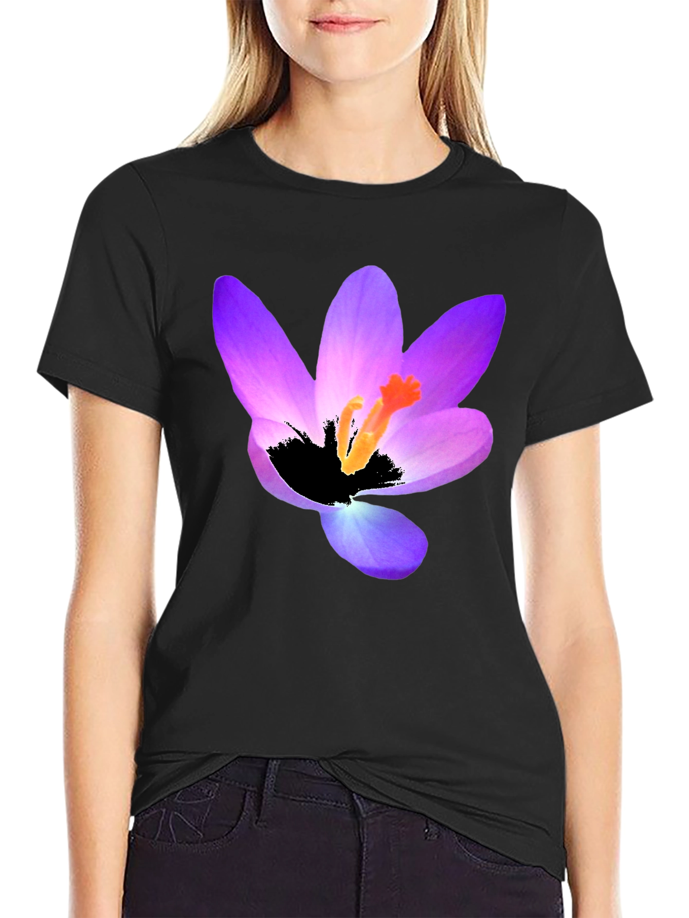 Floral Print Black T-Shirt - Stylish Mens Tee