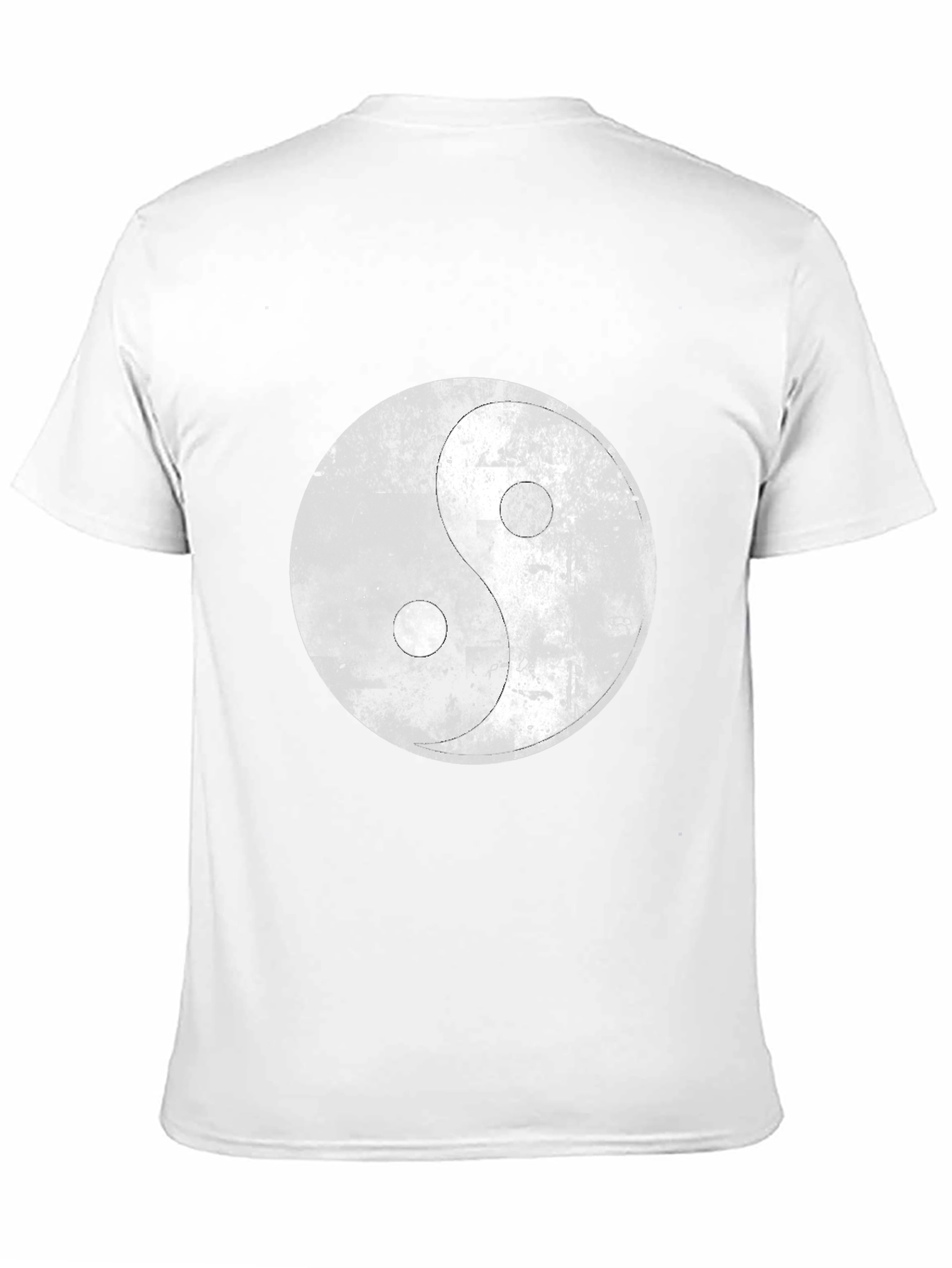 Yin Yang Distressed Graphic Black T-Shirt
