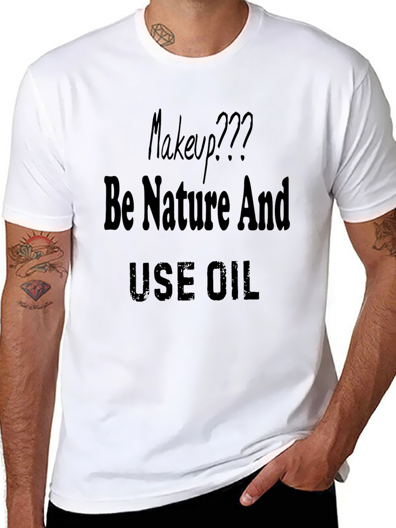 Be Nature And Use Oil Black T-Shirt