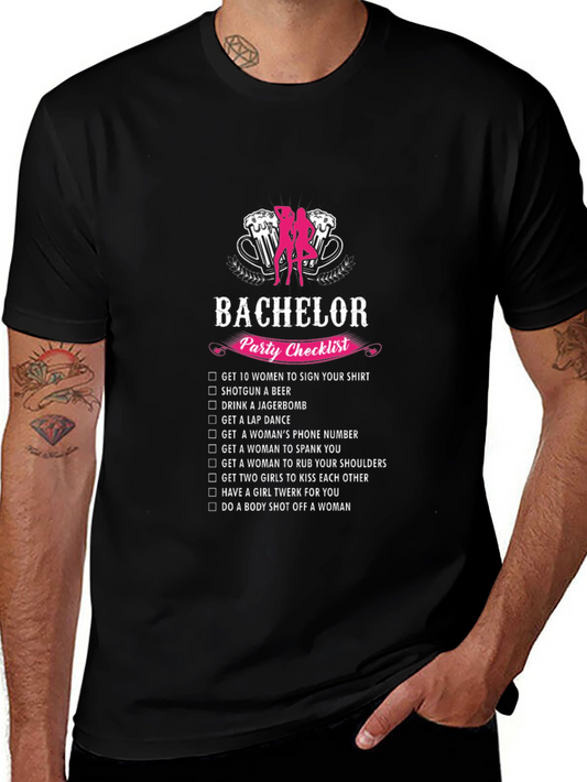 Bachelor Party Checklist Graphic Tee