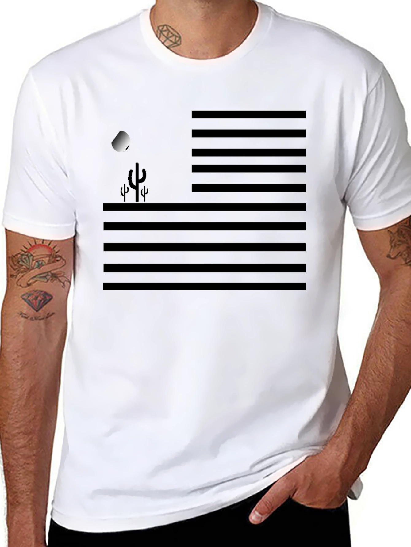 Desert Moon Graphic Tee - Mens Black T-Shirt