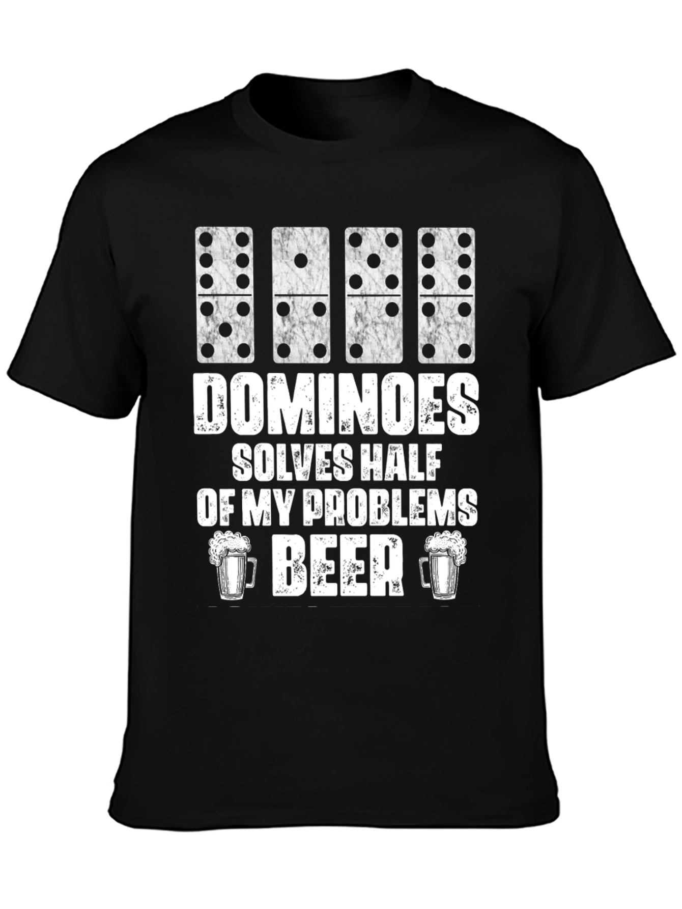 Dominoes & Beer T-Shirt - Solves Half My Problems