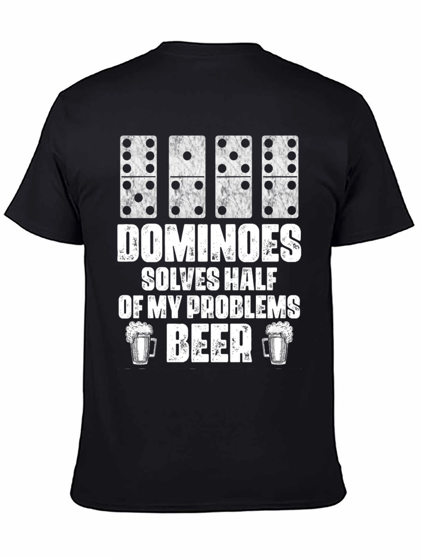 Dominoes & Beer T-Shirt - Solves Half My Problems