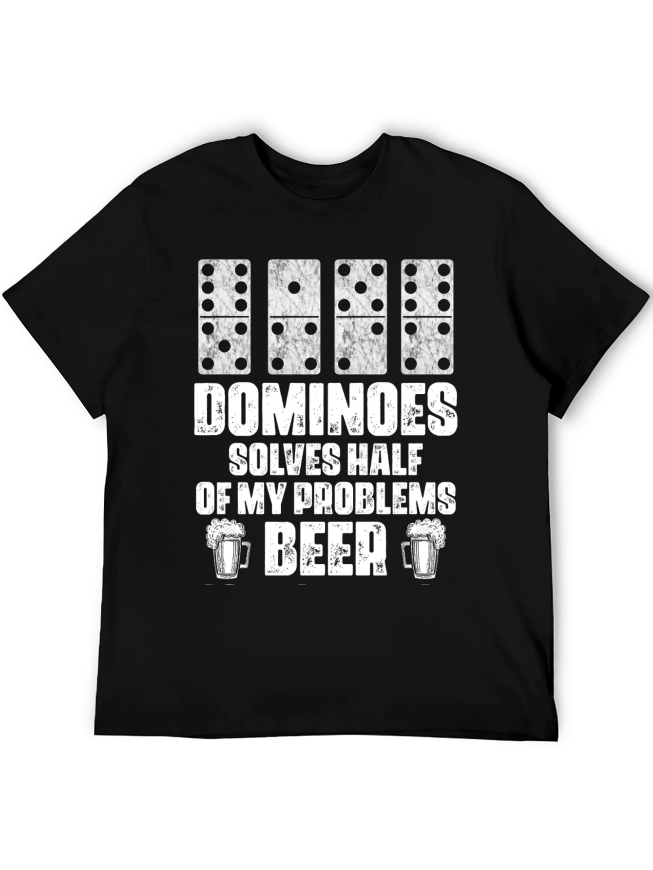 Dominoes & Beer T-Shirt - Solves Half My Problems