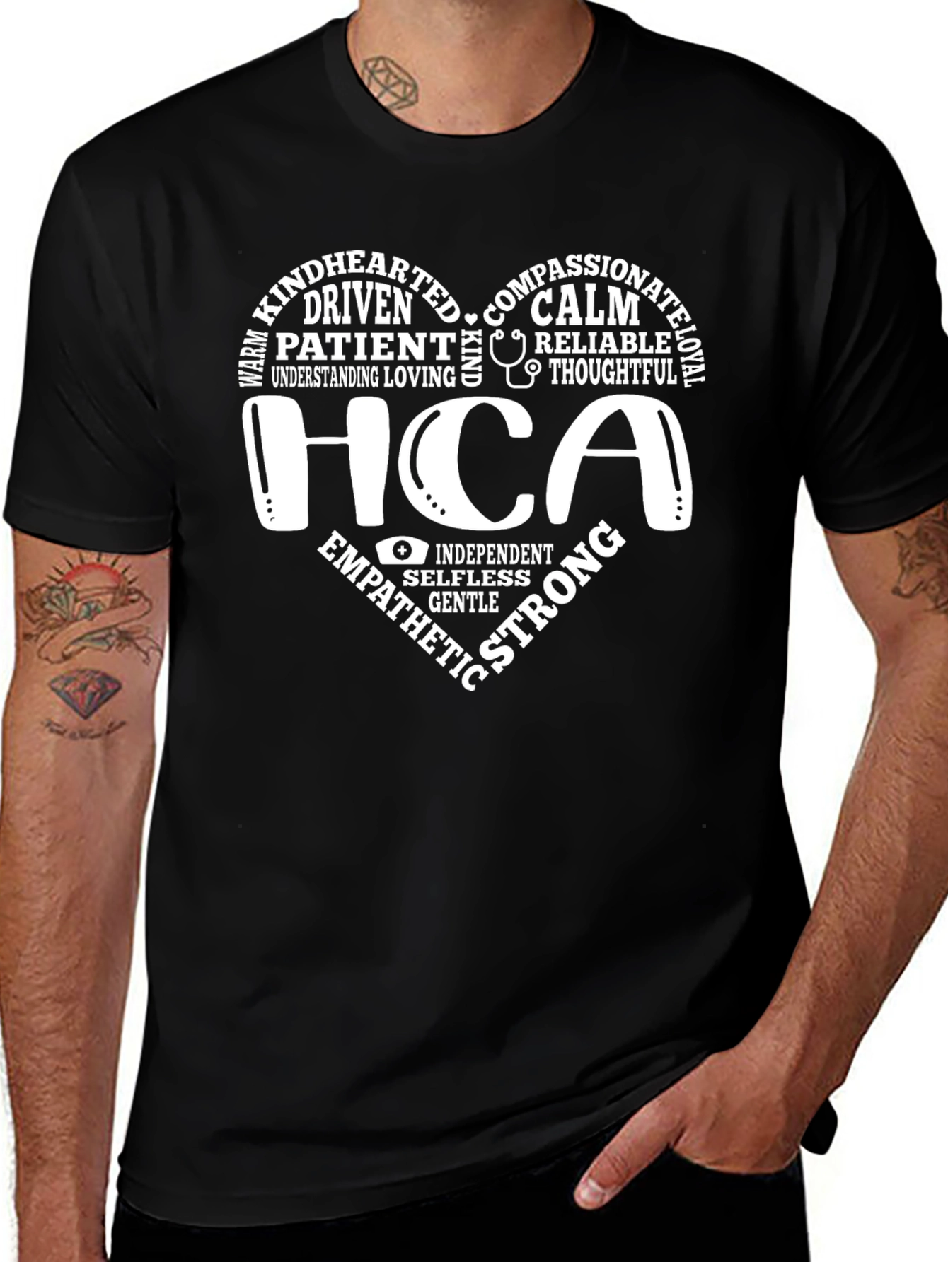 HCA Heart Graphic T-Shirt - Home Care Assistant Appreciation