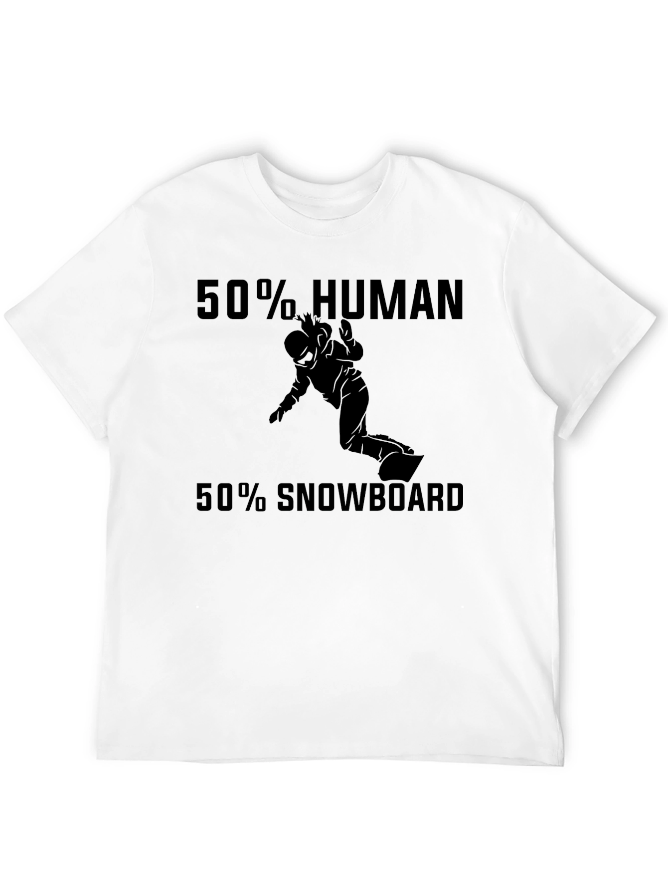 Funny Snowboarding T-Shirt: 50% Human 50% Snowboard