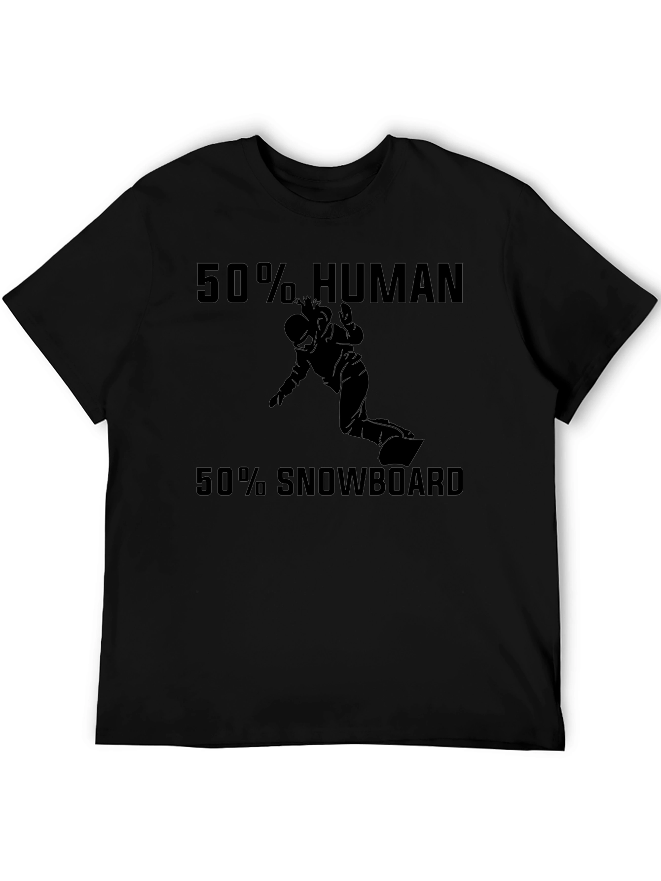 Funny Snowboarding T-Shirt: 50% Human 50% Snowboard