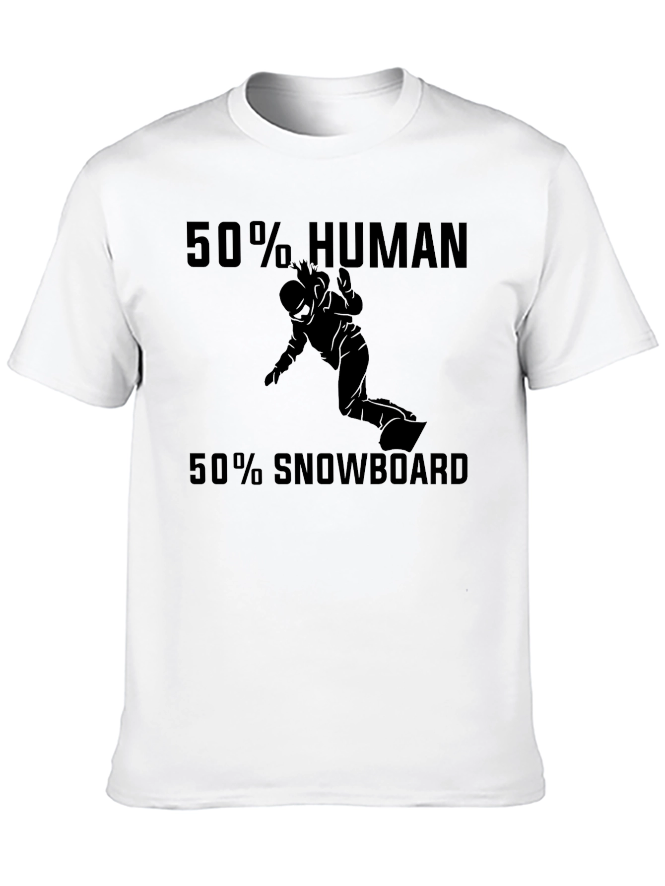 Funny Snowboarding T-Shirt: 50% Human 50% Snowboard