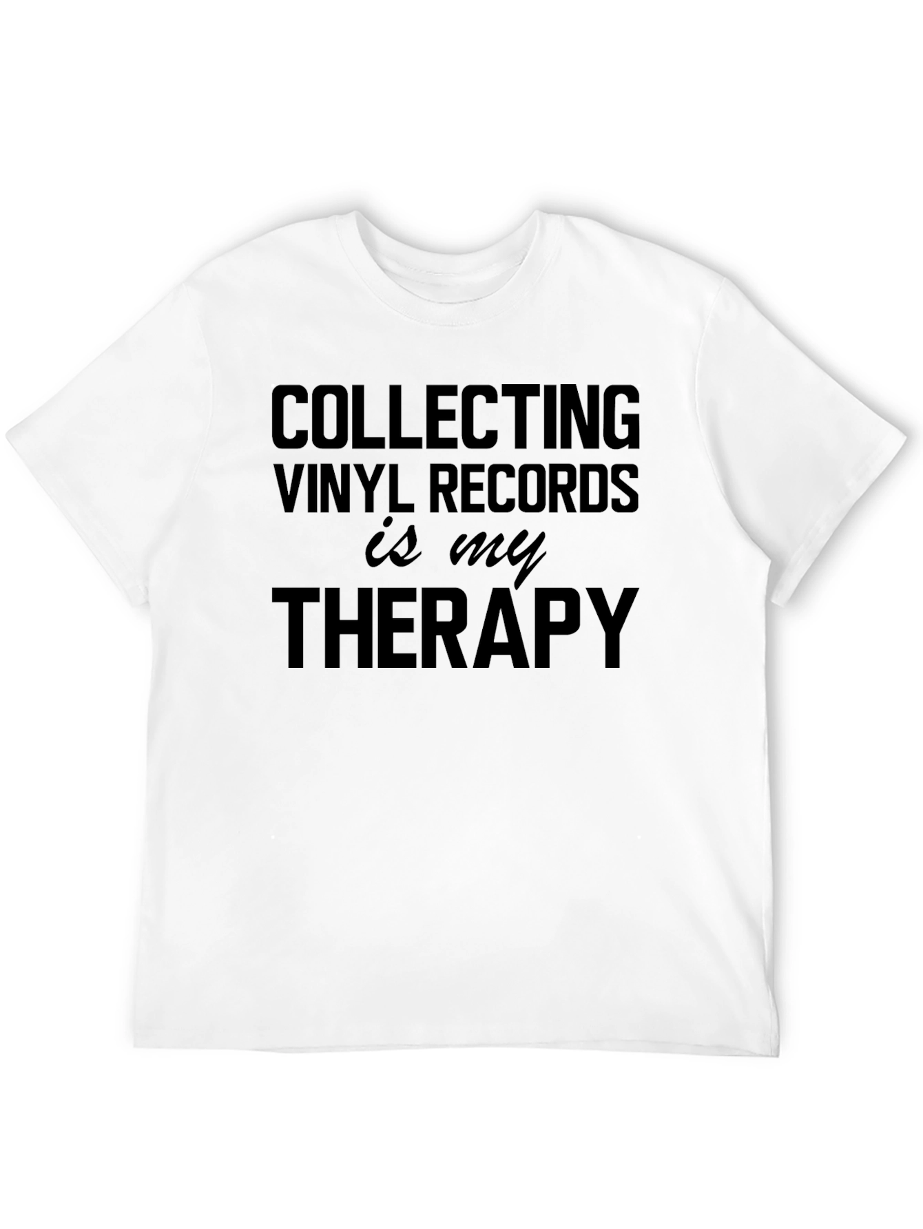 Vinyl Records Therapy T-Shirt - Black