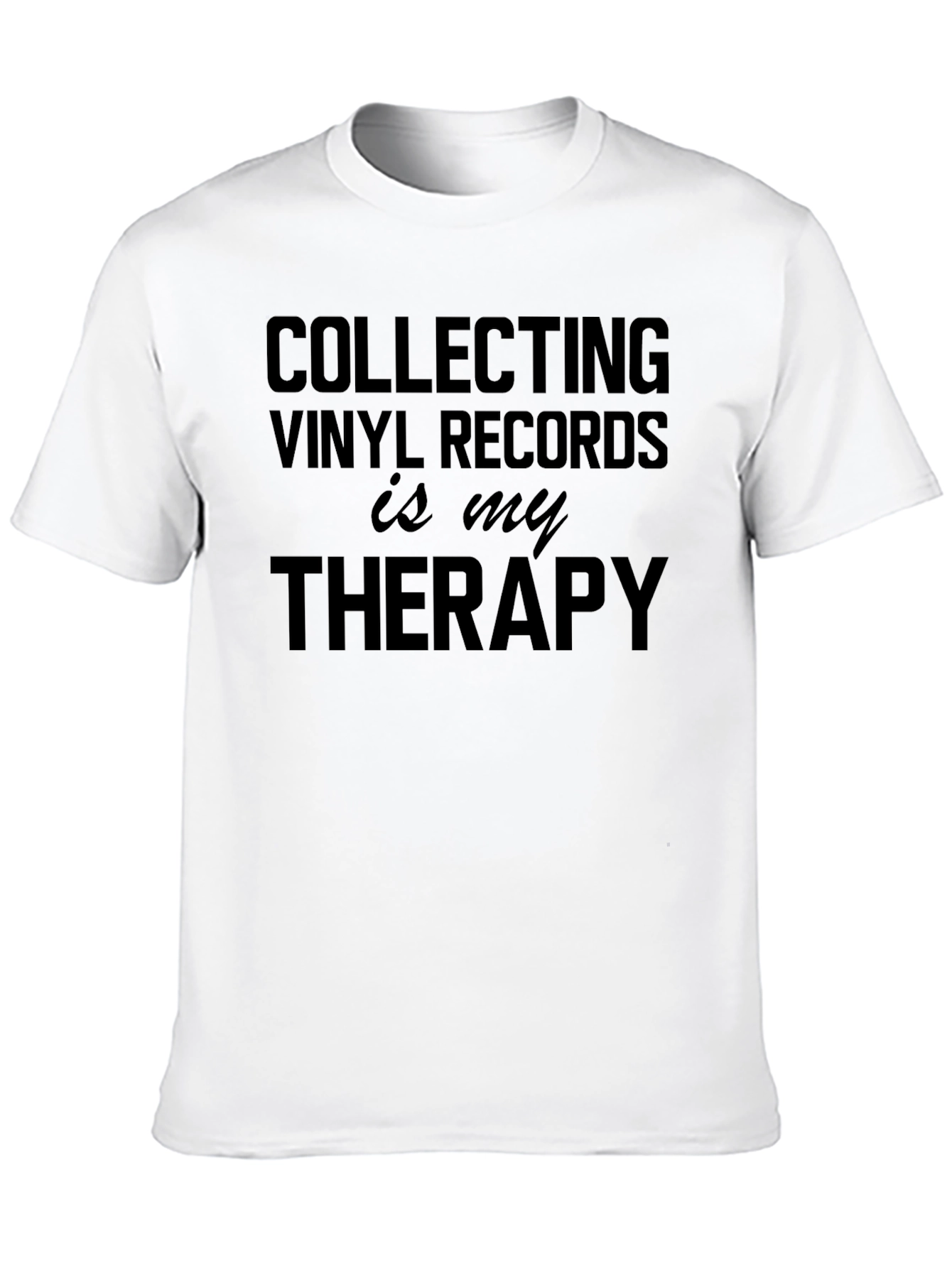 Vinyl Records Therapy T-Shirt - Black