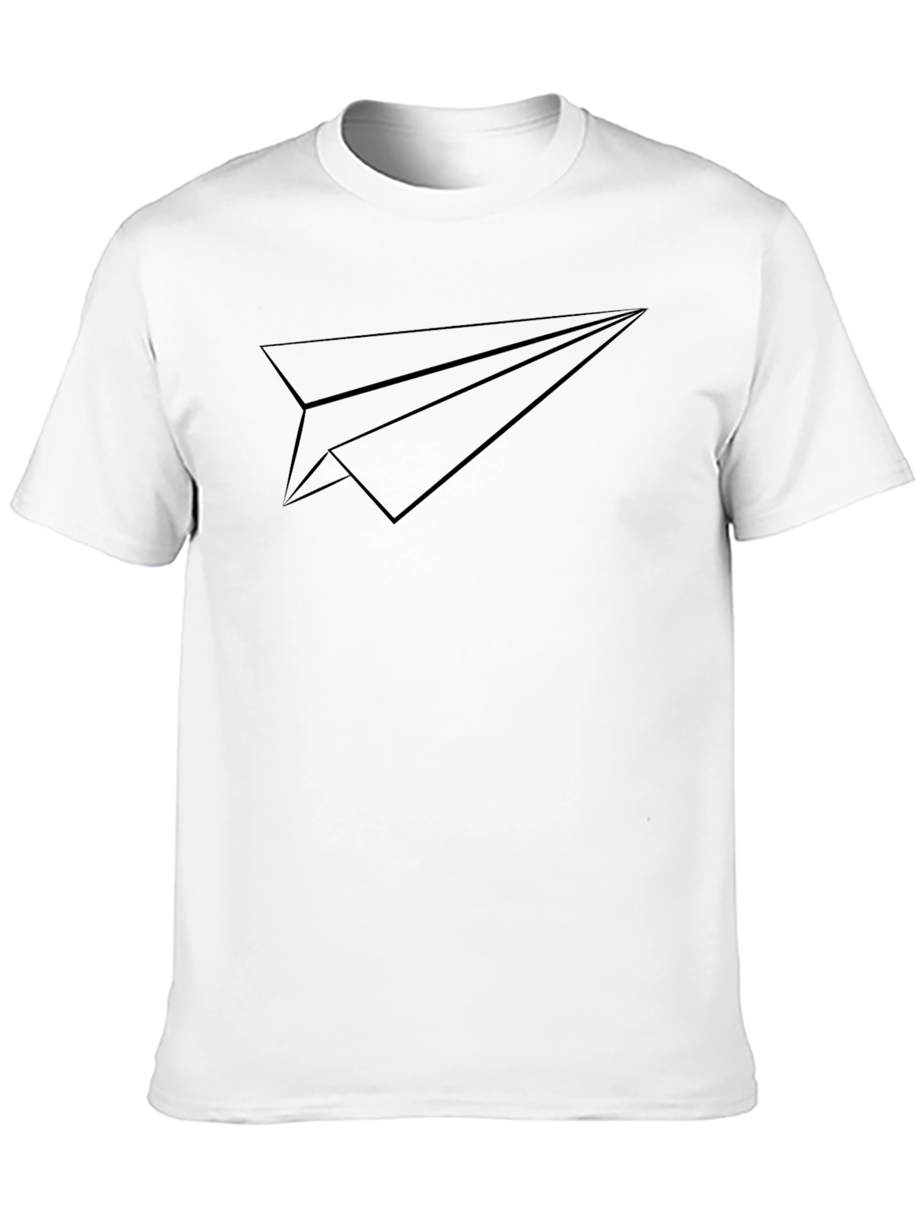 Paper Airplane Graphic Tee - Black Modern Design