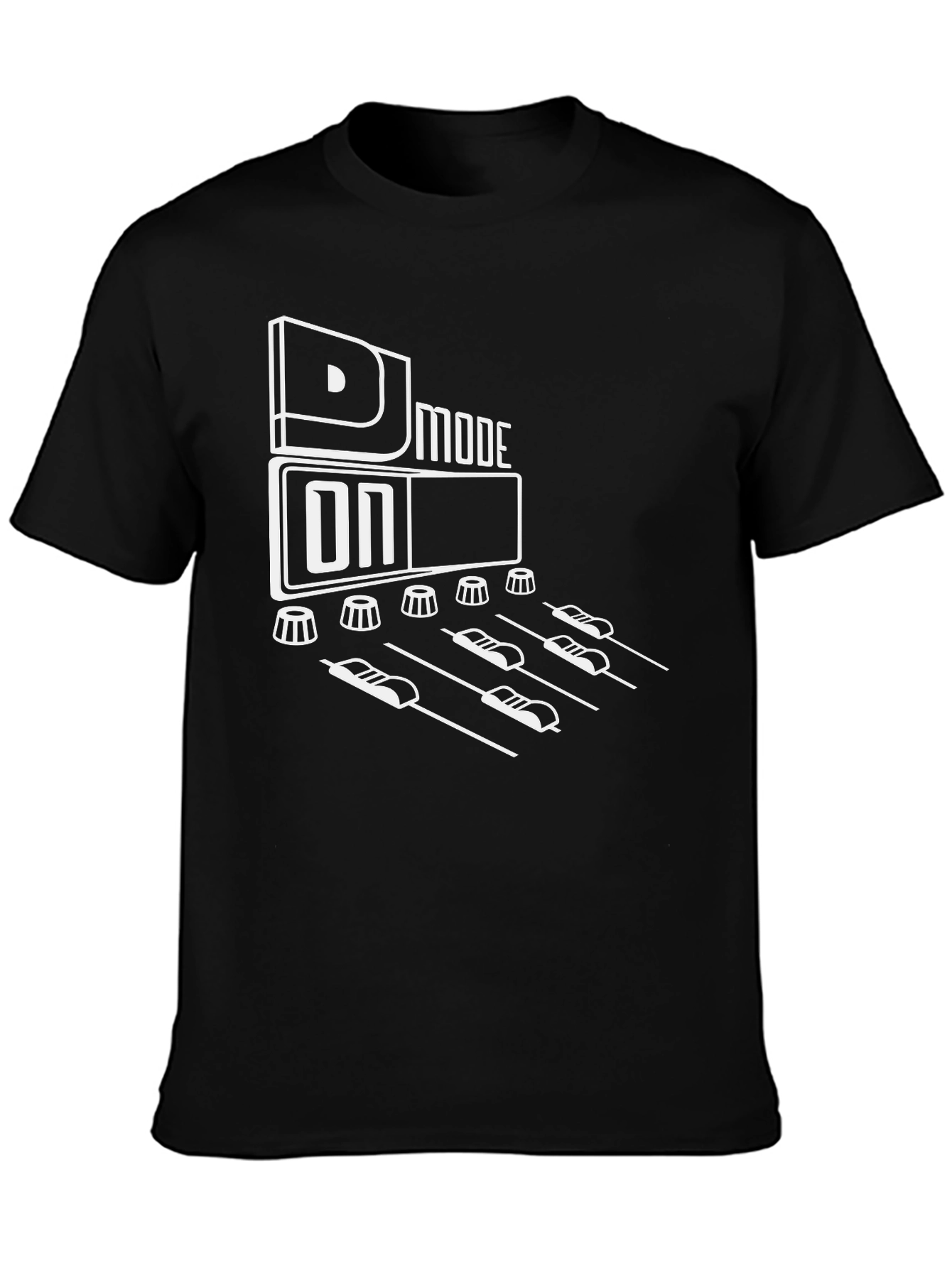 DJ Mode On Graphic Tee - Black Cotton T-Shirt