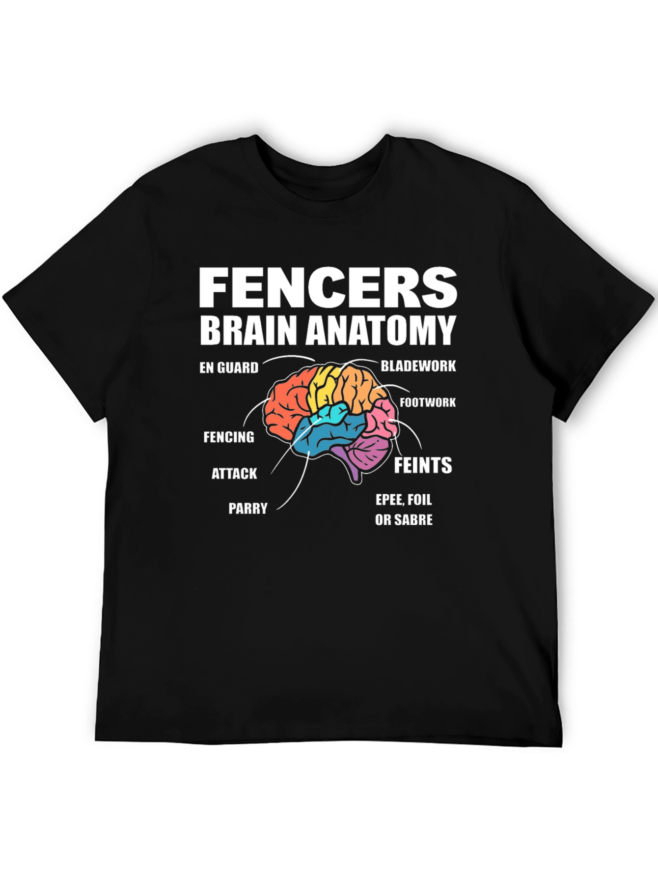 Fencer Brain Anatomy T-Shirt - Fencing Apparel