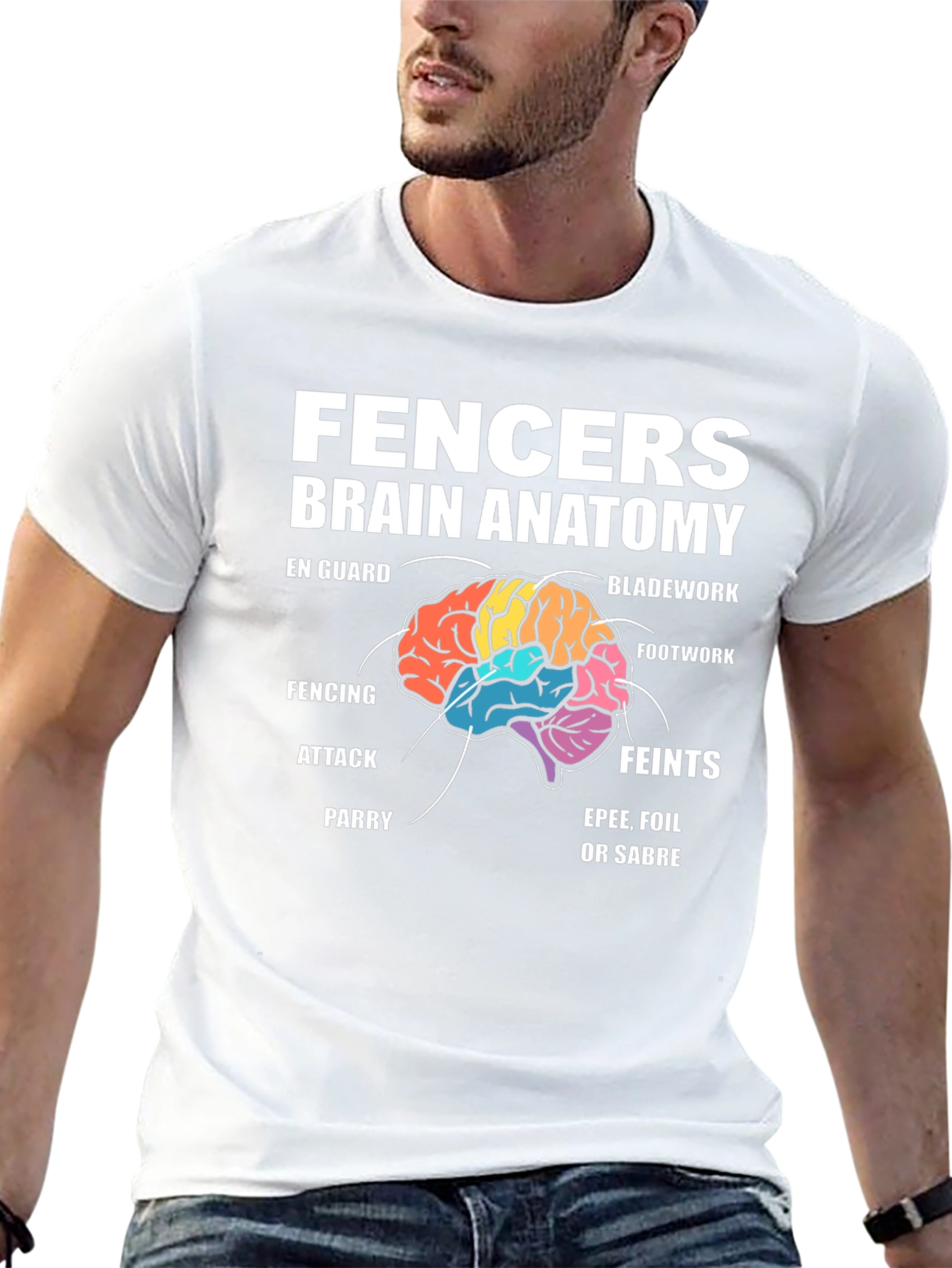 Fencer Brain Anatomy T-Shirt - Fencing Apparel