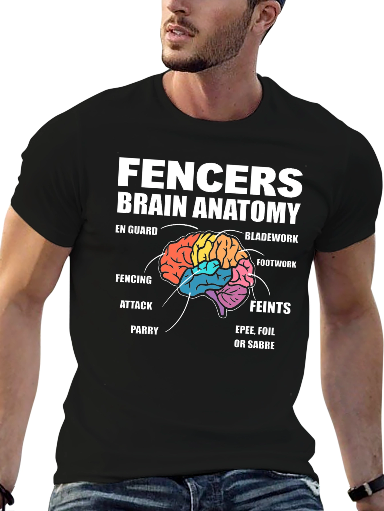 Fencer Brain Anatomy T-Shirt - Fencing Apparel