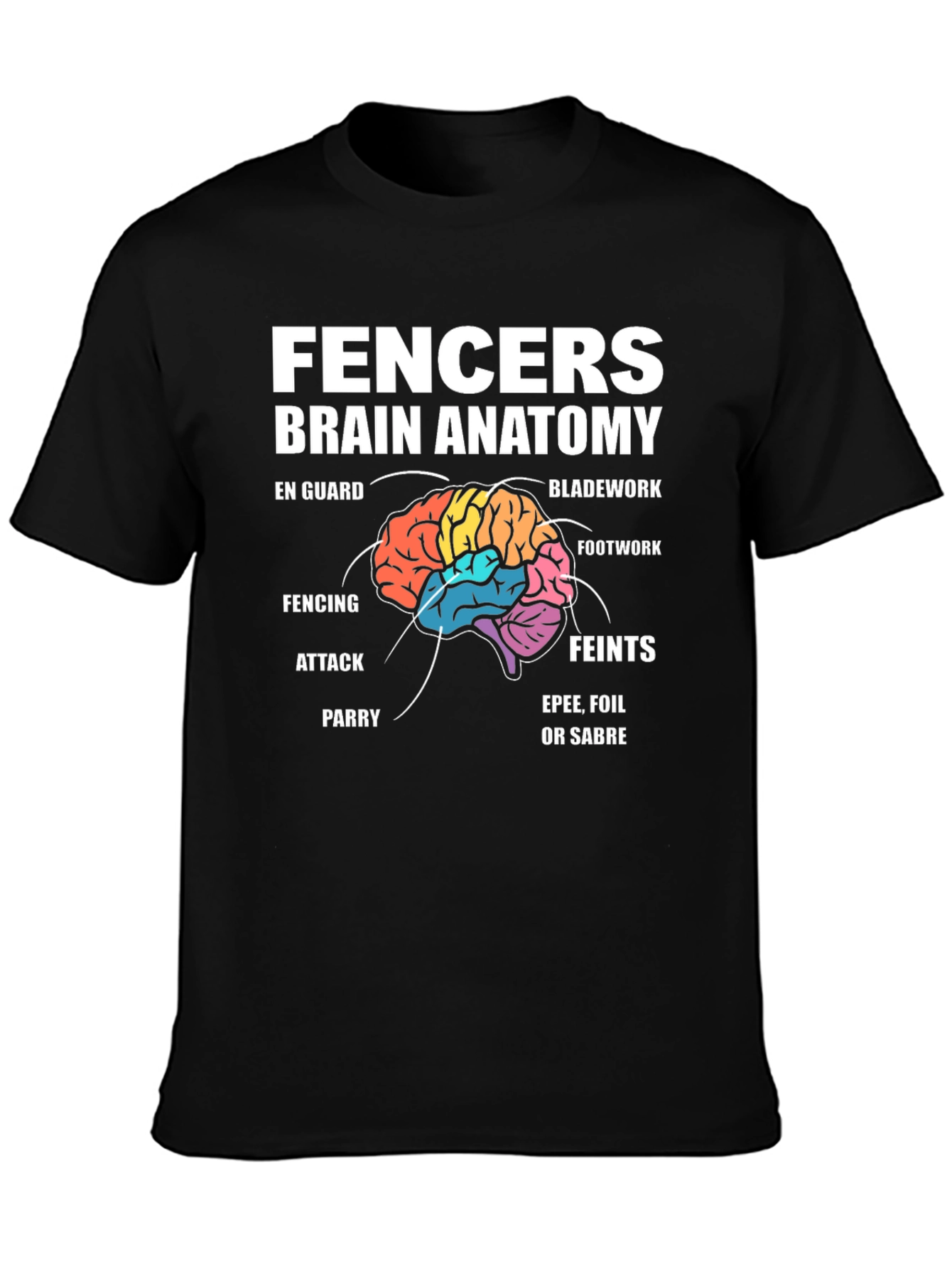 Fencer Brain Anatomy T-Shirt - Fencing Apparel