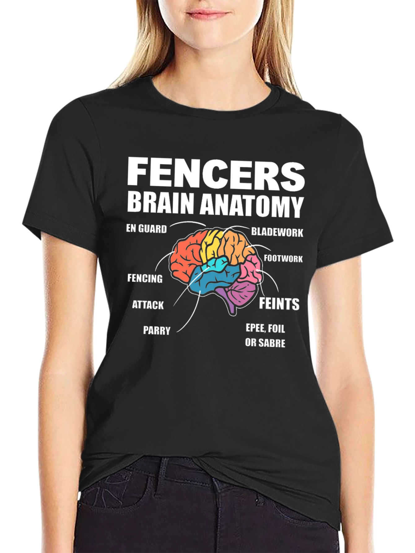 Fencer Brain Anatomy T-Shirt - Fencing Apparel