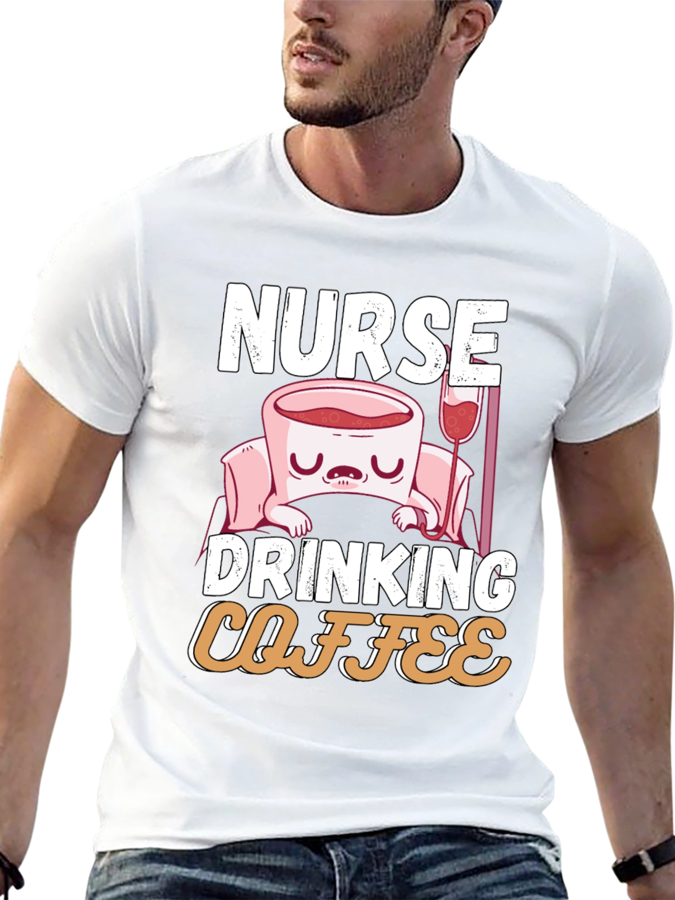 Nurse Drinking Coffee T-Shirt - Funny RN Tee