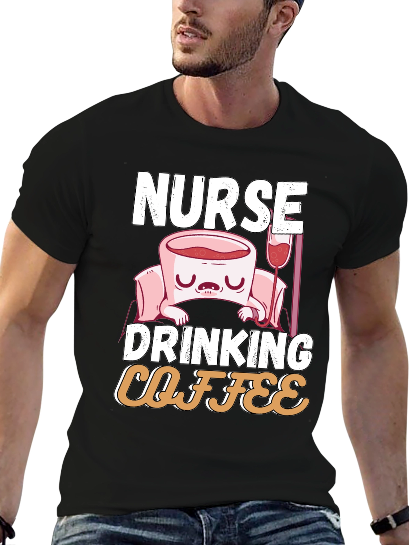 Nurse Drinking Coffee T-Shirt - Funny RN Tee