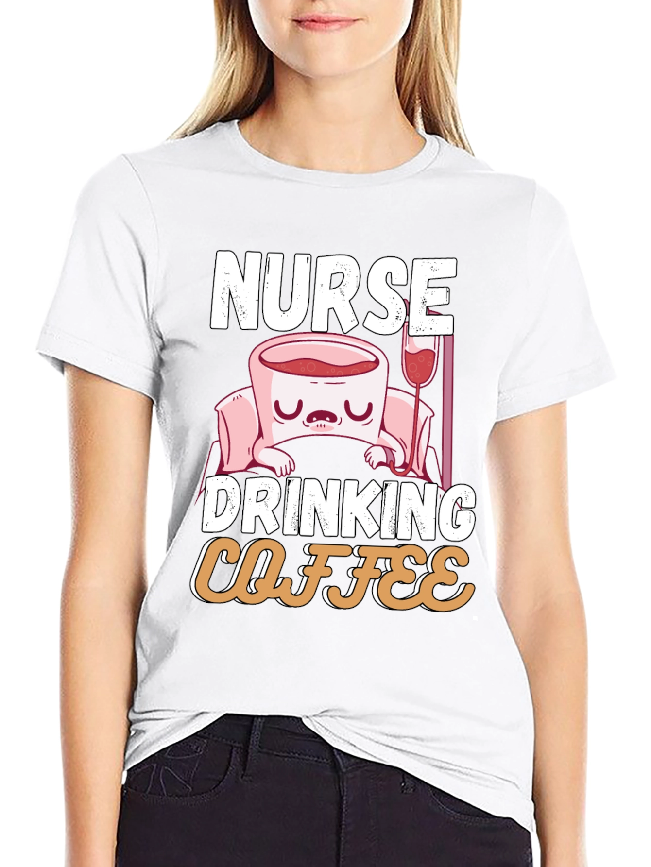 Nurse Drinking Coffee T-Shirt - Funny RN Tee