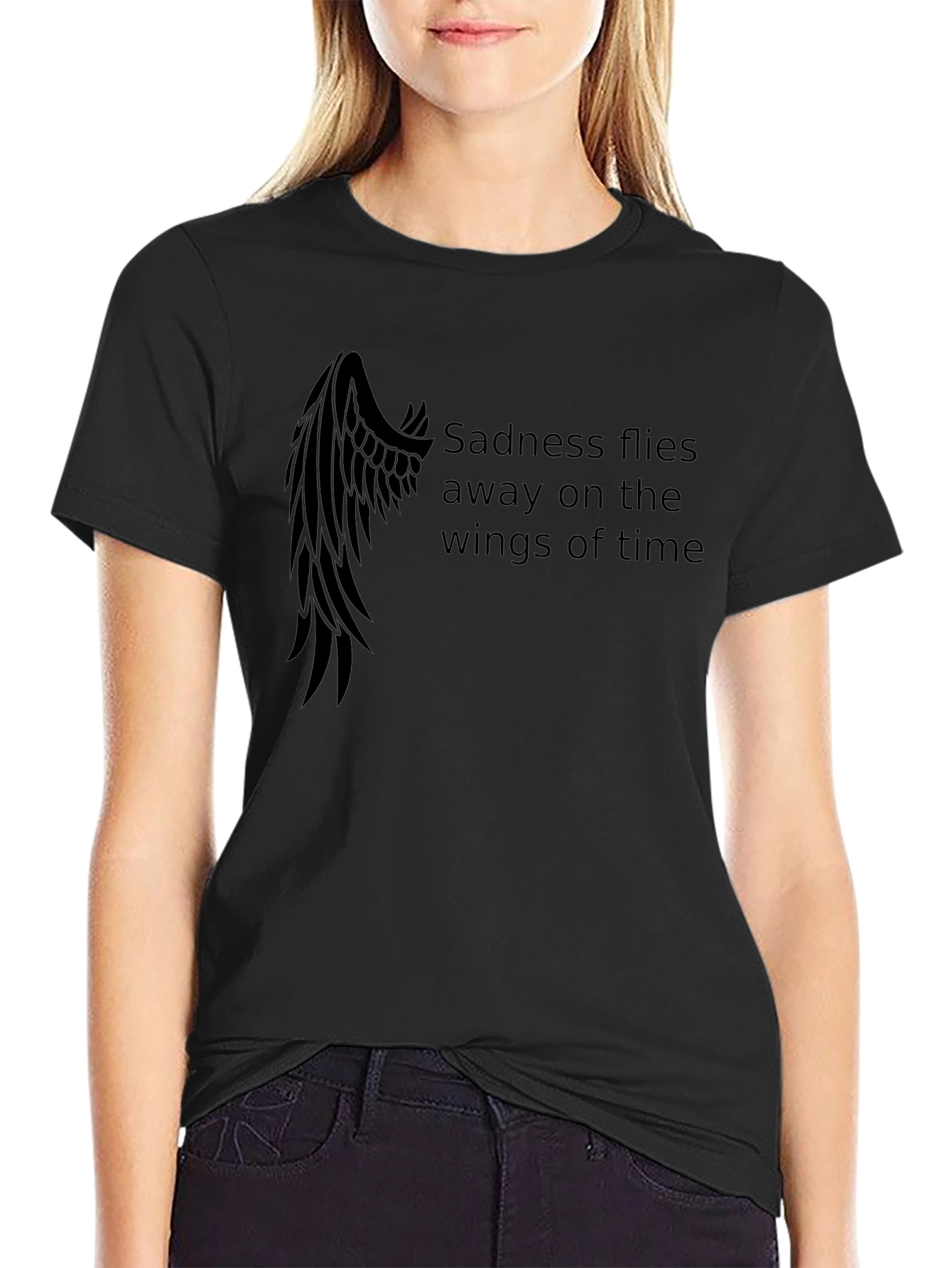 Mens Sadness Flies Away Graphic Tee - Black