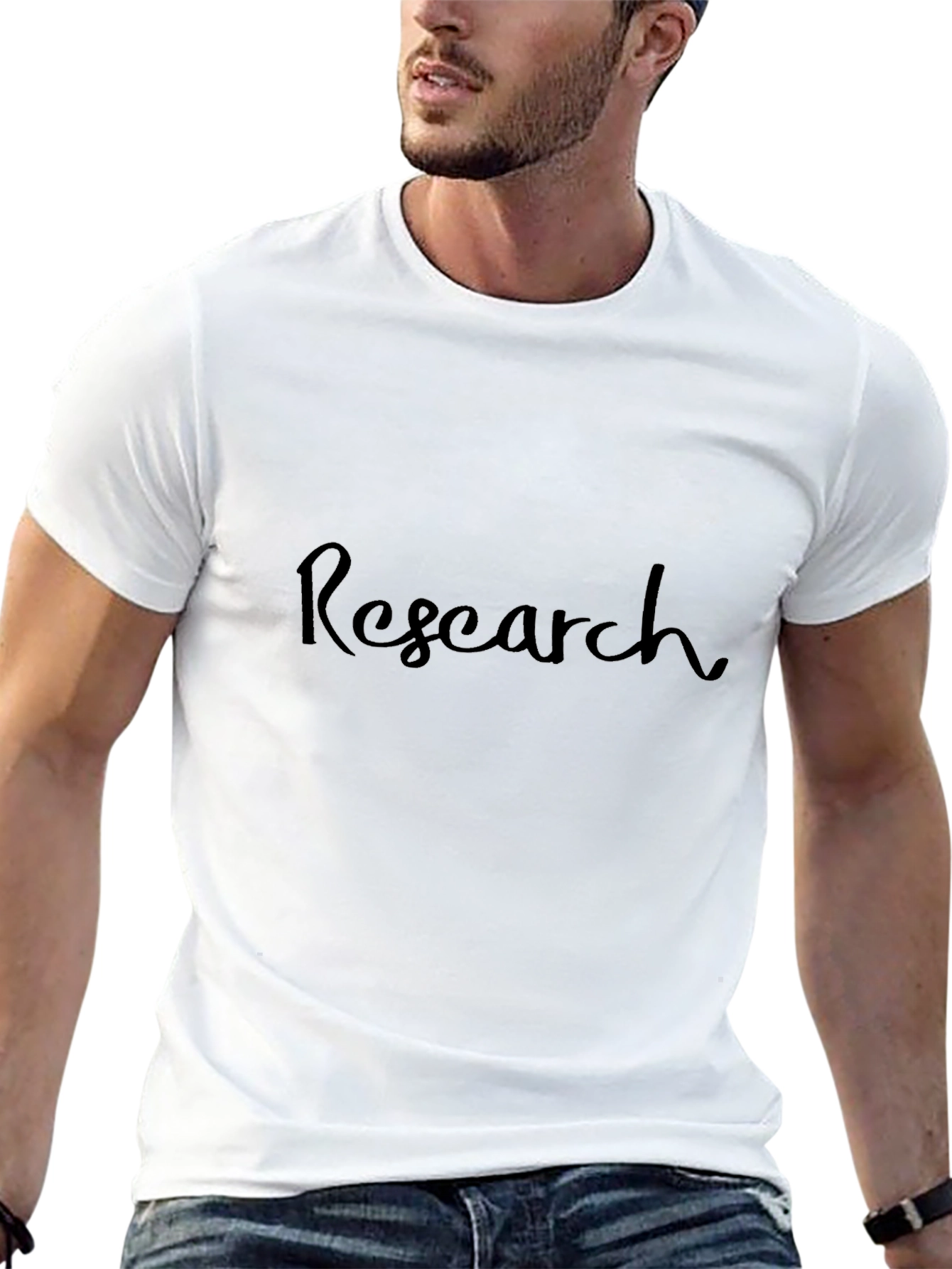 Research Black Cotton T-Shirt - Stylish Academic Wear