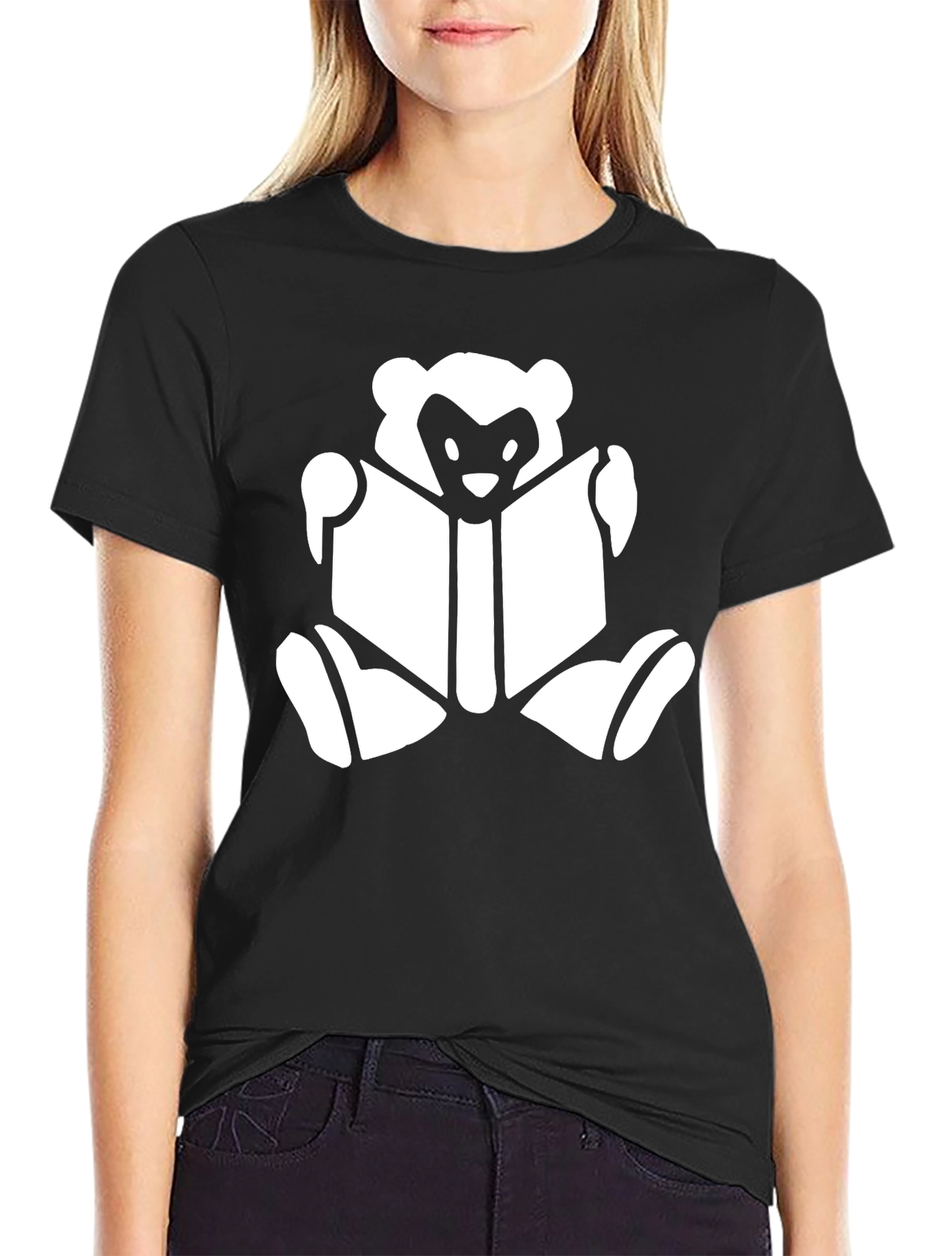Book Reading Bear T-Shirt - Black
