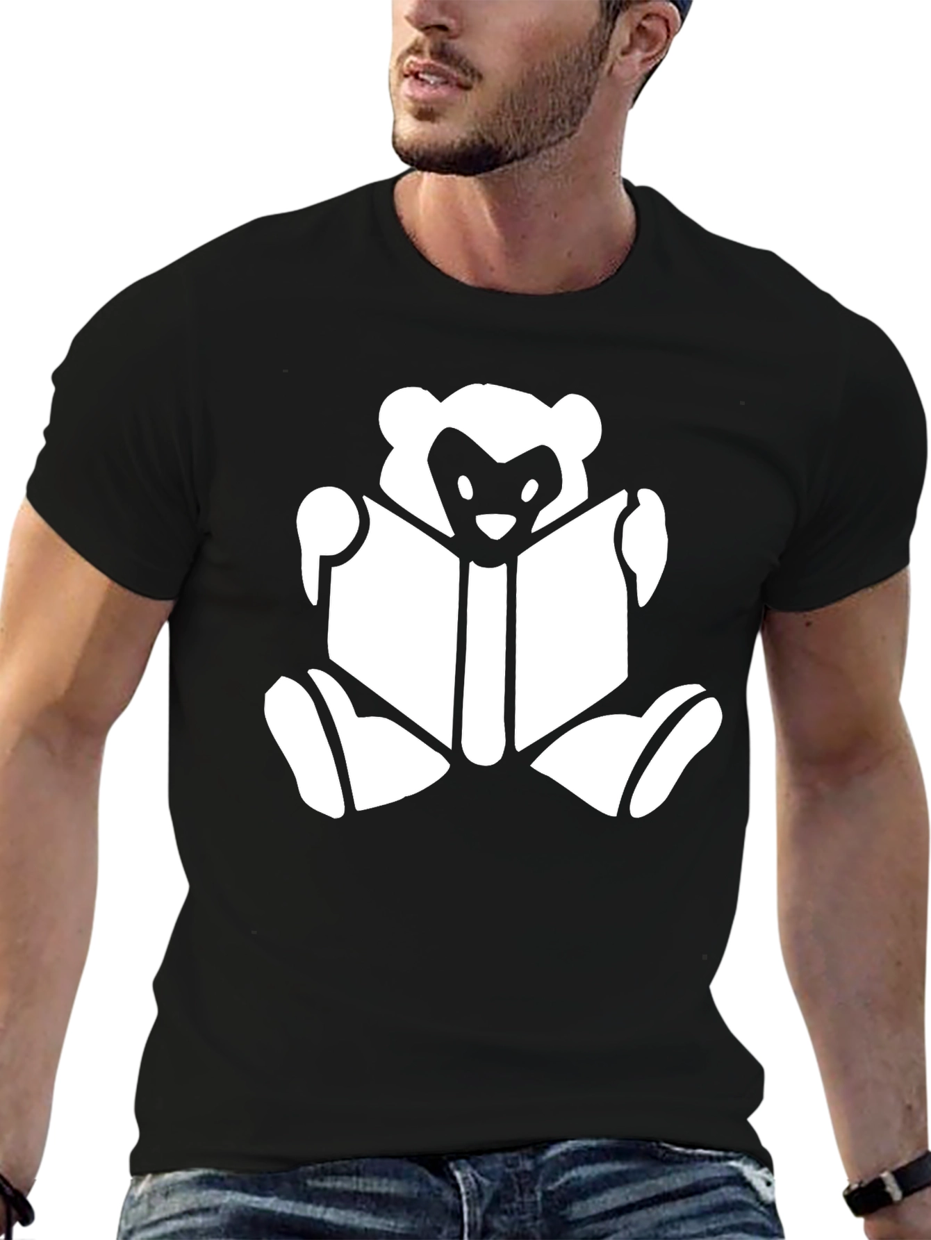 Book Reading Bear T-Shirt - Black