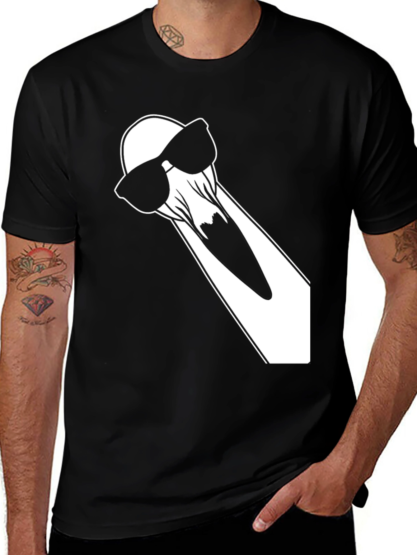Cool Ghost T-Shirt - Black Cotton Tee