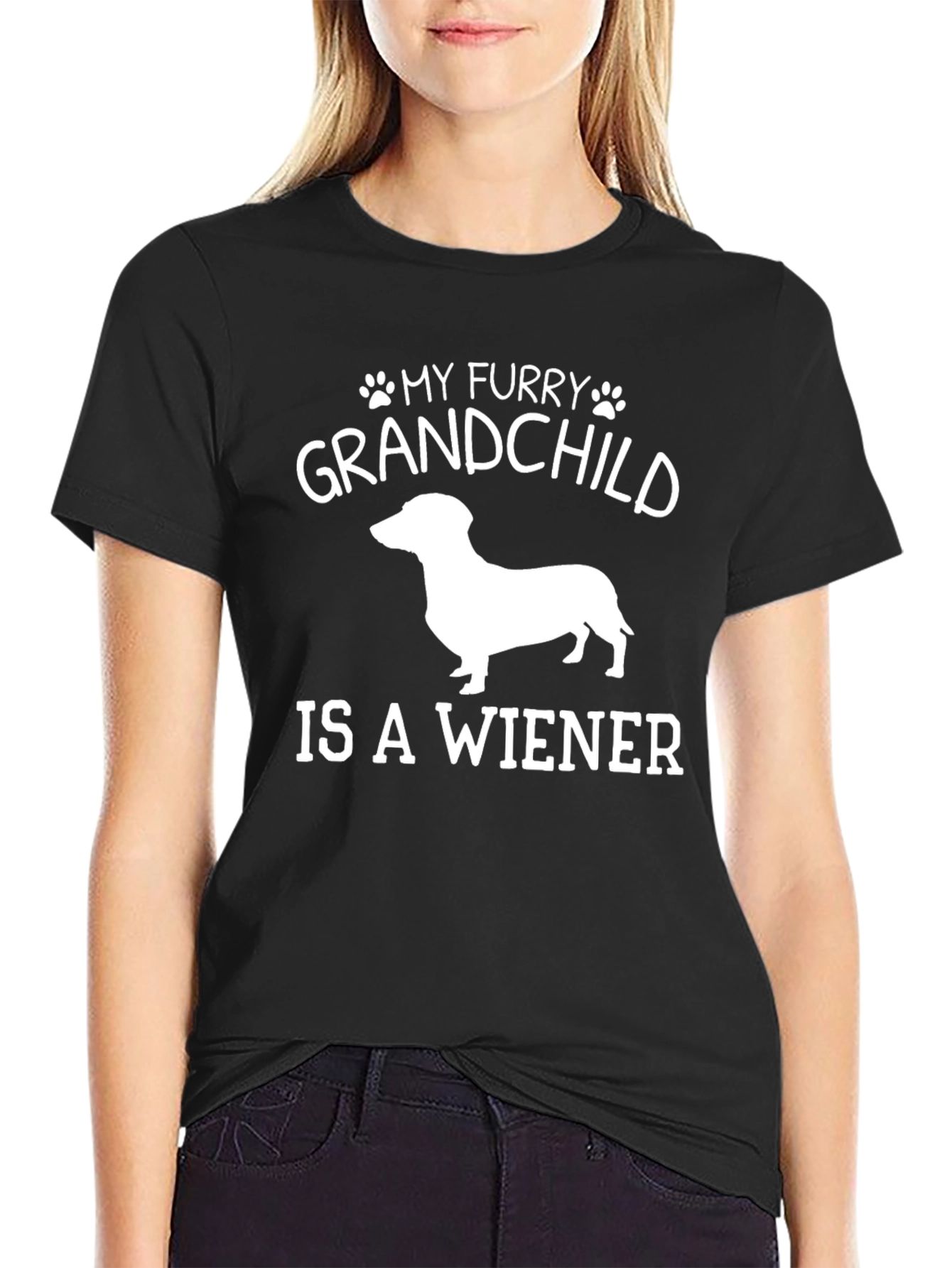 My Furry Grandchild is a Wiener Dog T-Shirt