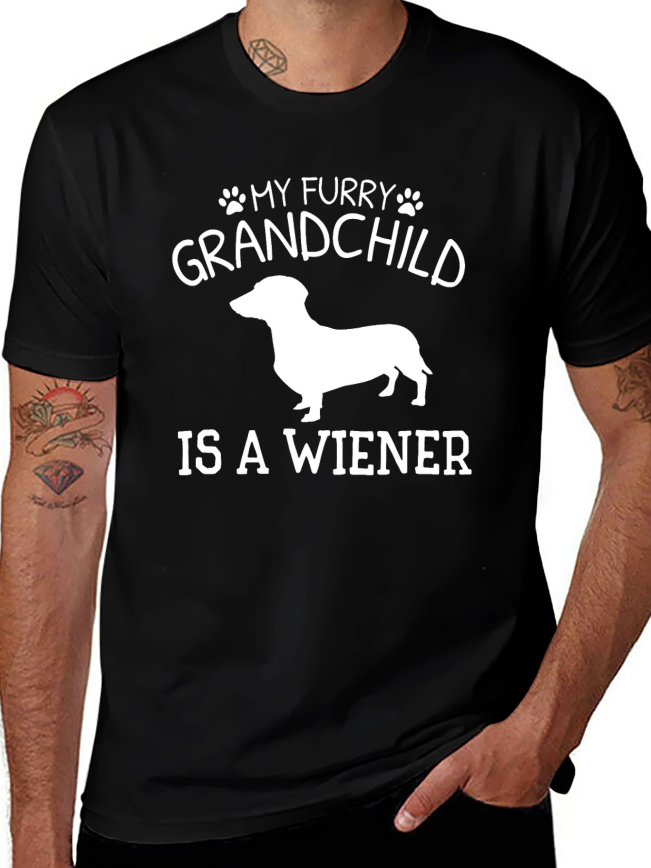 My Furry Grandchild is a Wiener Dog T-Shirt