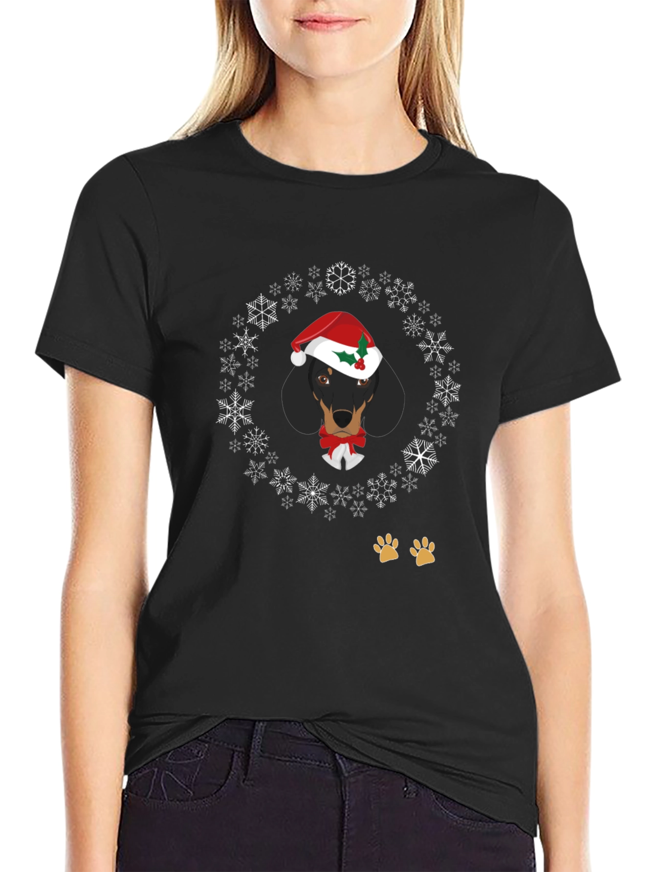 Festive Dachshund Holiday T-Shirt