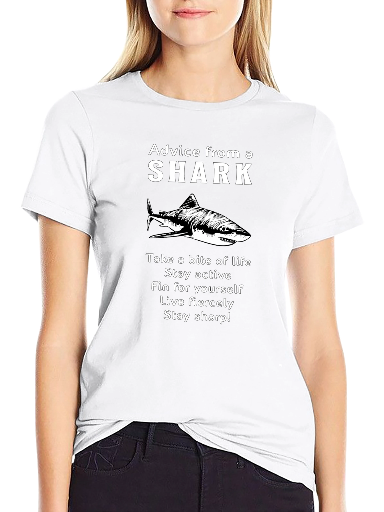 Advice from a Shark Graphic Tee - Black