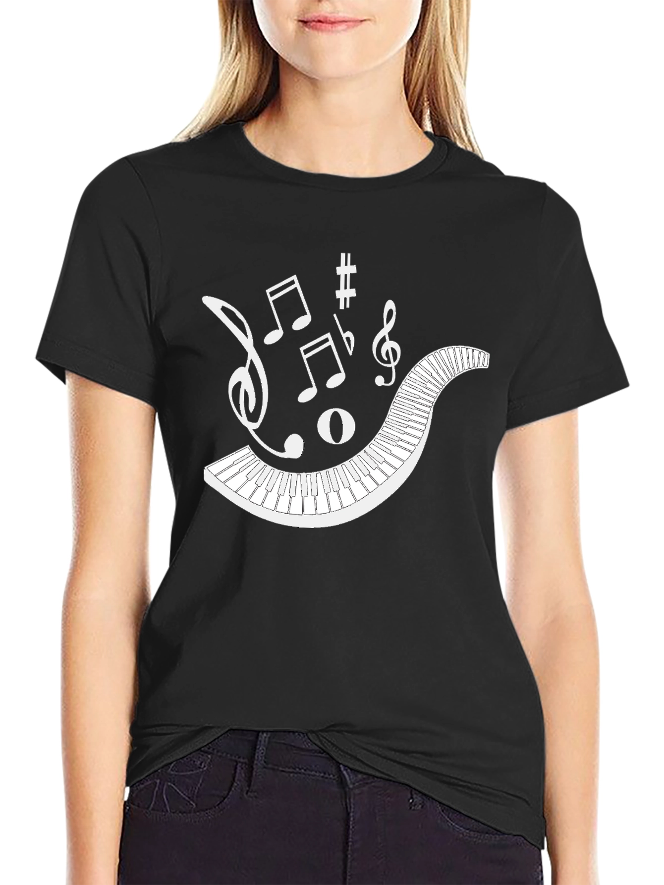 Musical Piano Keys T-Shirt - Black