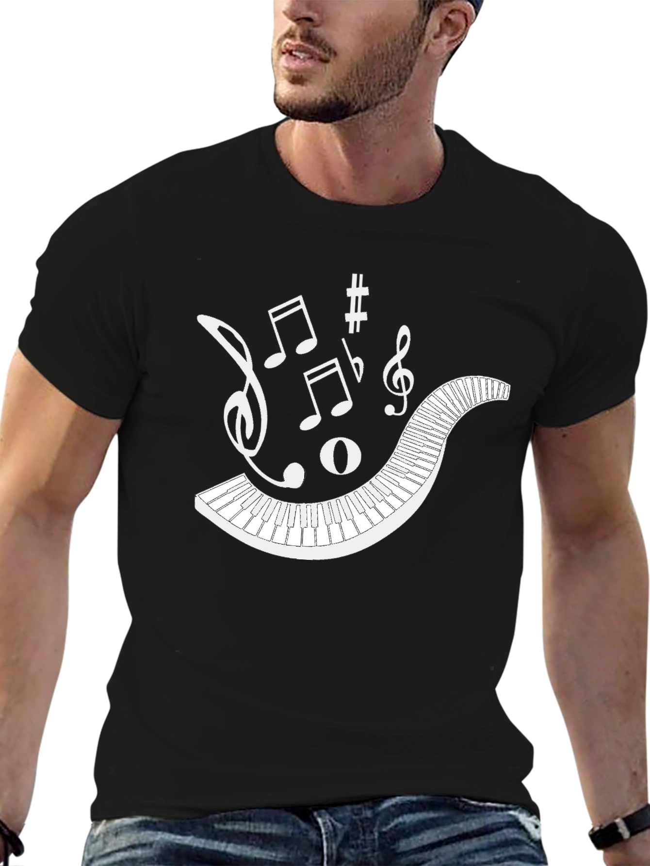 Musical Piano Keys T-Shirt - Black