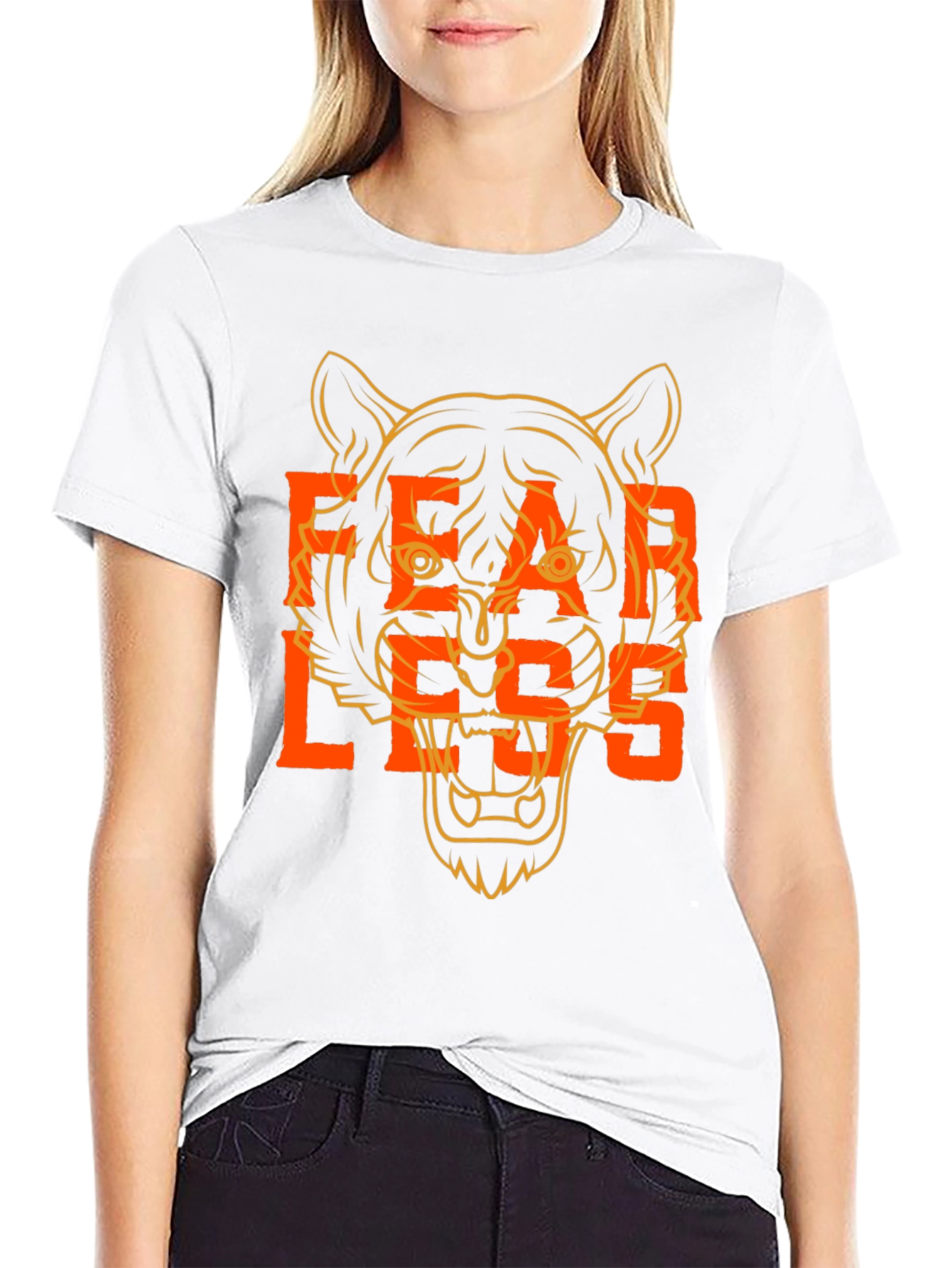 Fearless Tiger Graphic Black T-Shirt