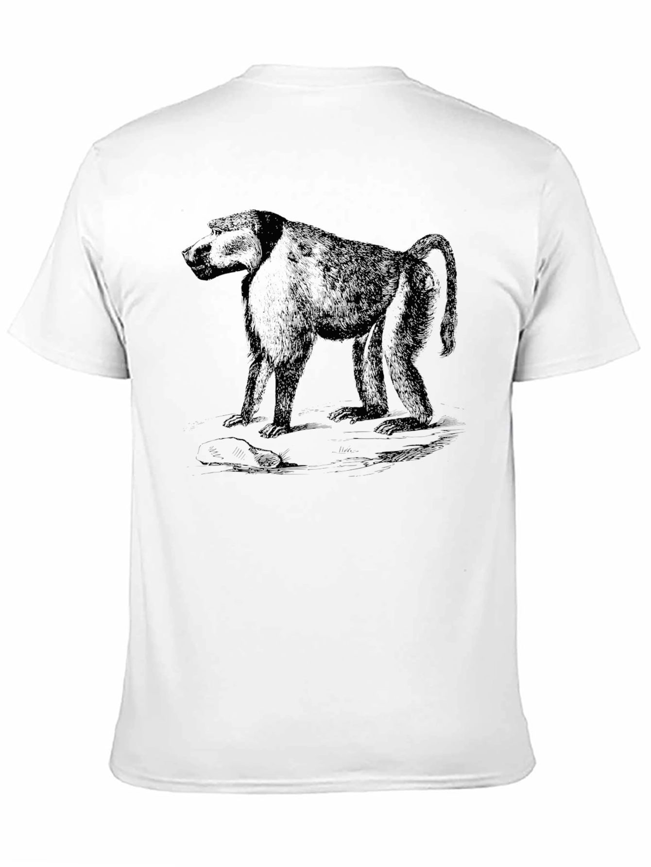 Baboon Graphic Print Black T-Shirt
